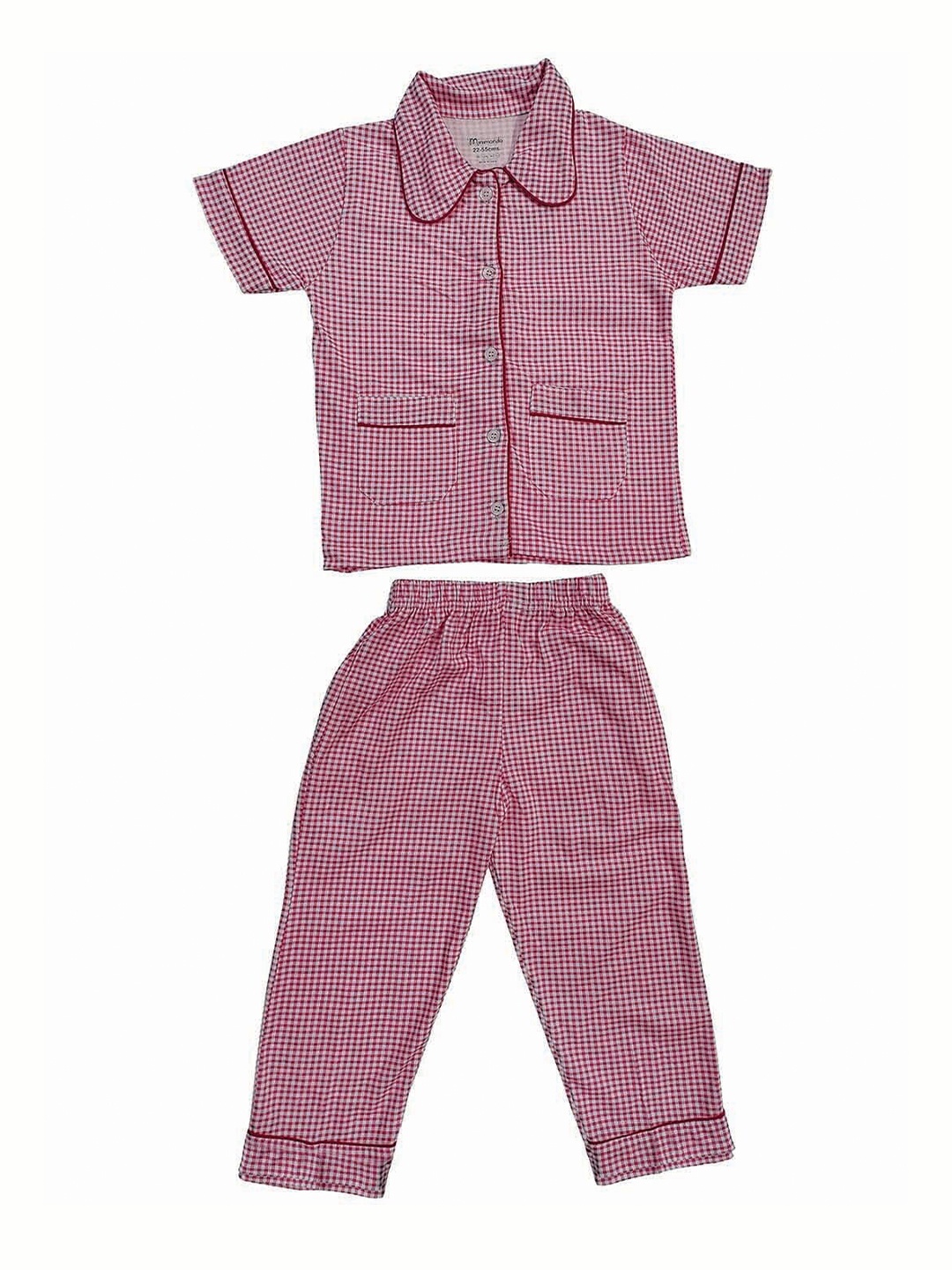 

Zoom Minimondo Unisex Kids Red & White Checked Night suit