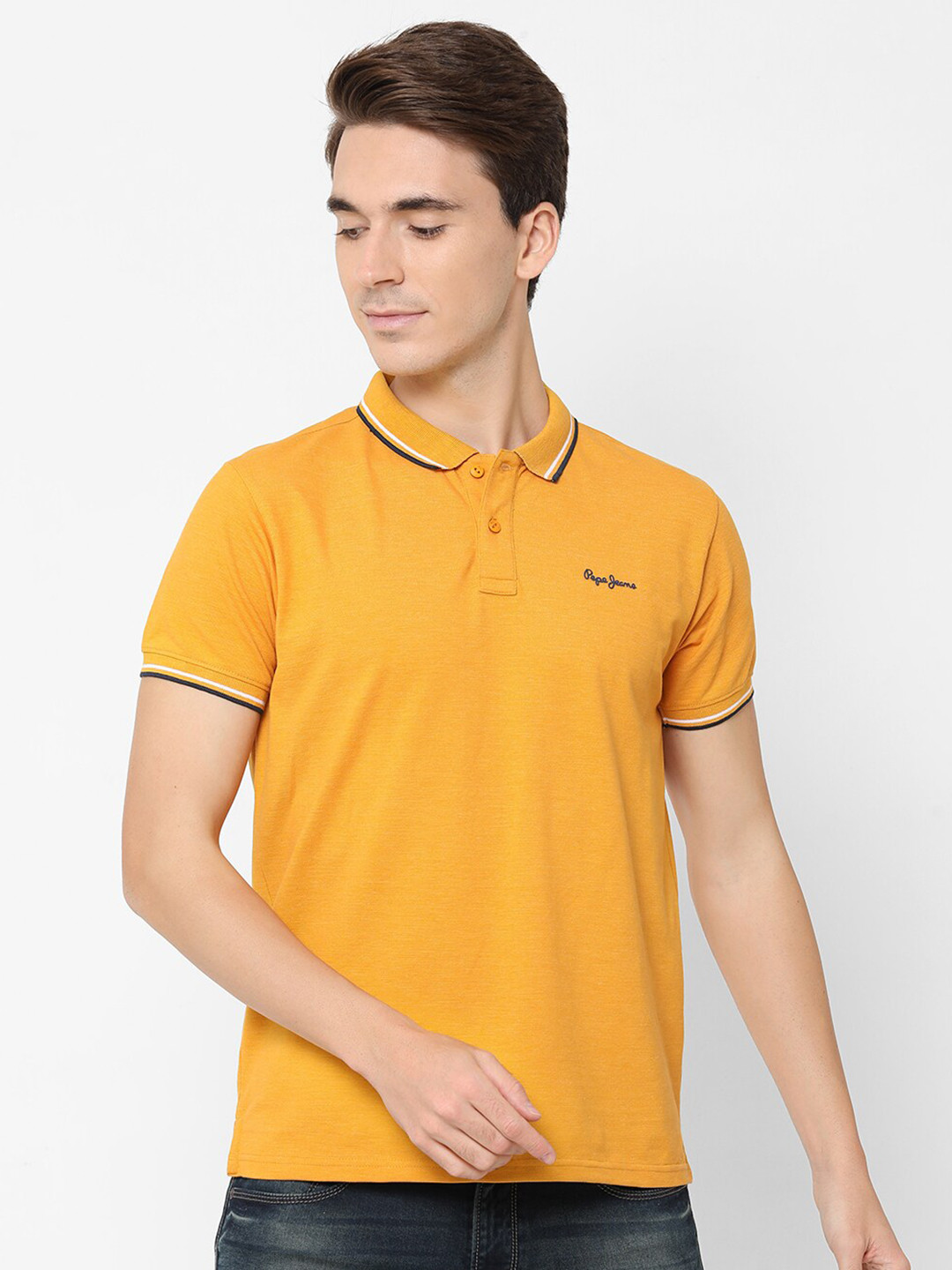 

Pepe Jeans Men Yellow Polo Collar T-shirt