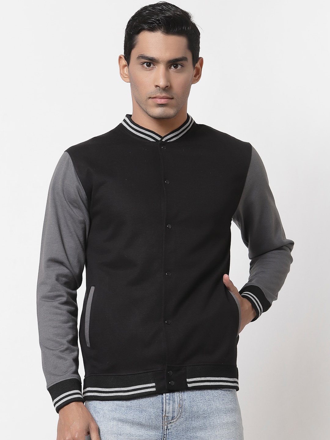 

Style Quotient Men Black Lightweight Bomber Jacket