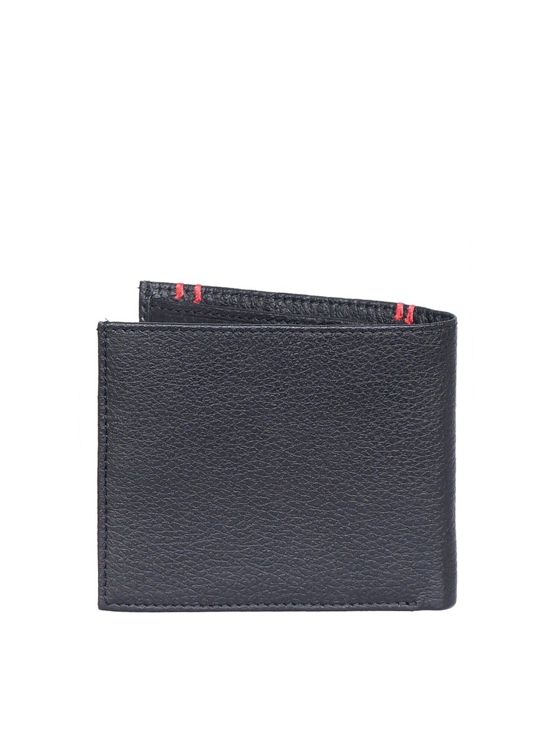 

Justanned Men Black Leather Two Fold Wallet