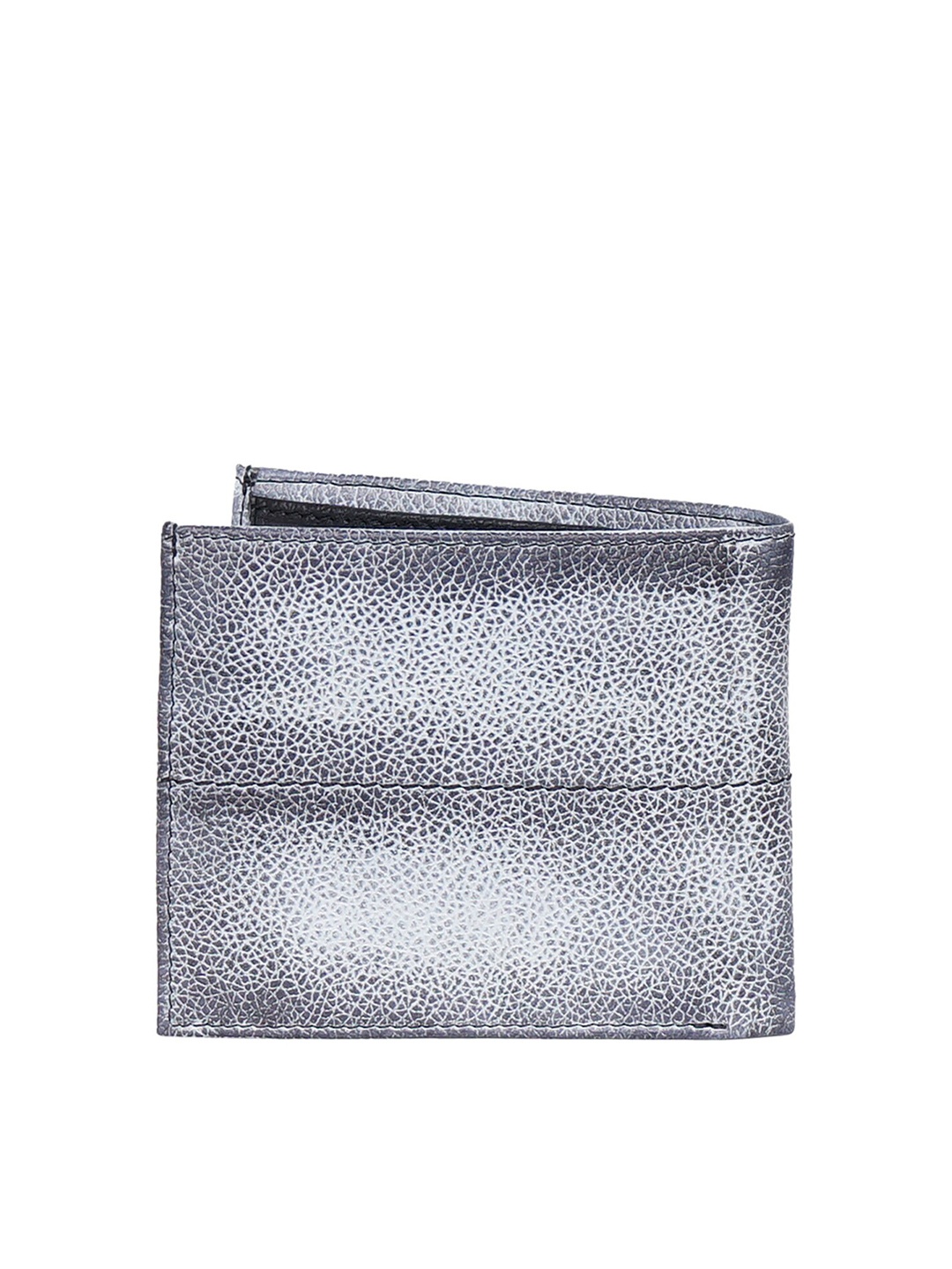 

Justanned Men Grey Leather Two Fold Wallet