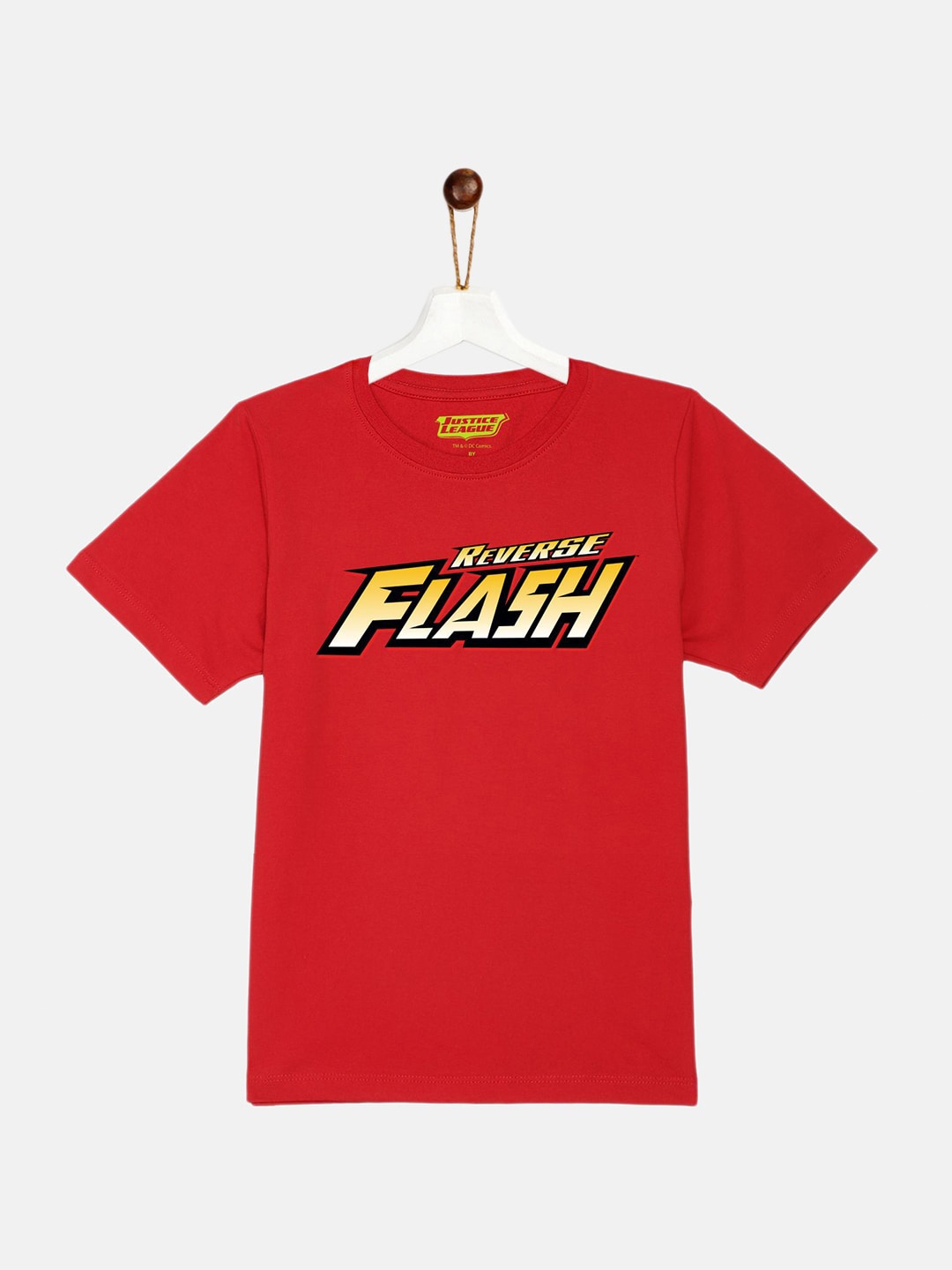 

YK Justice League Boys Red Flash Printed Pure Cotton T-shirt