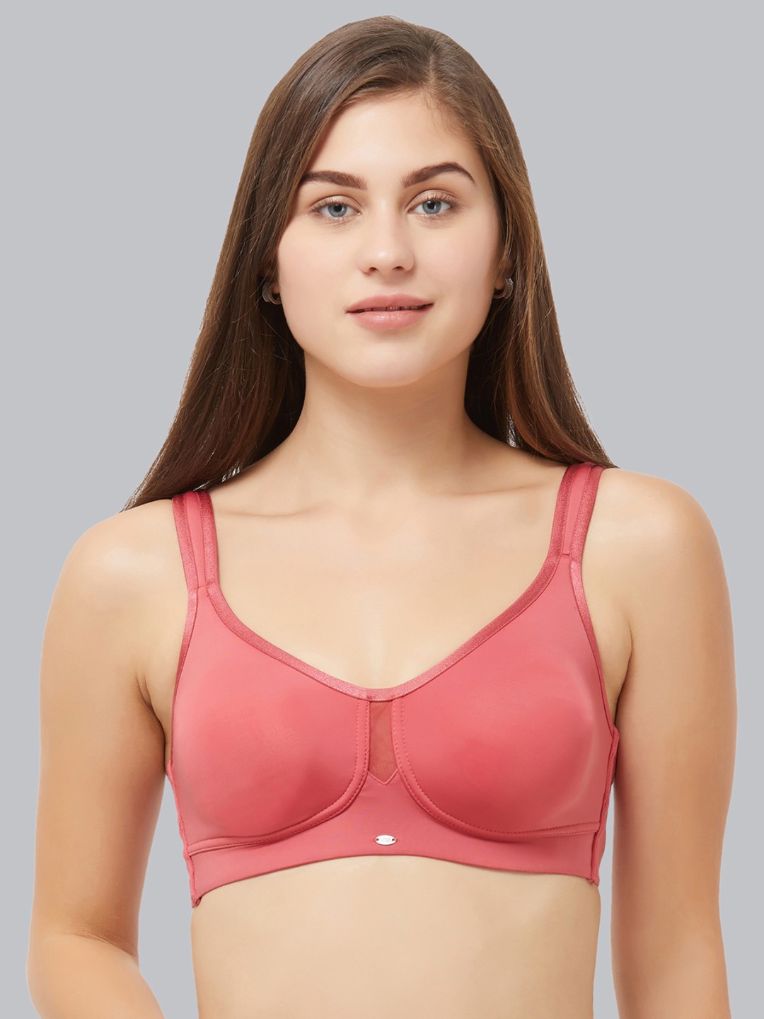 

SOIE Women Full Coverage Minimiser Non Padded Non-Wired Bra, Red