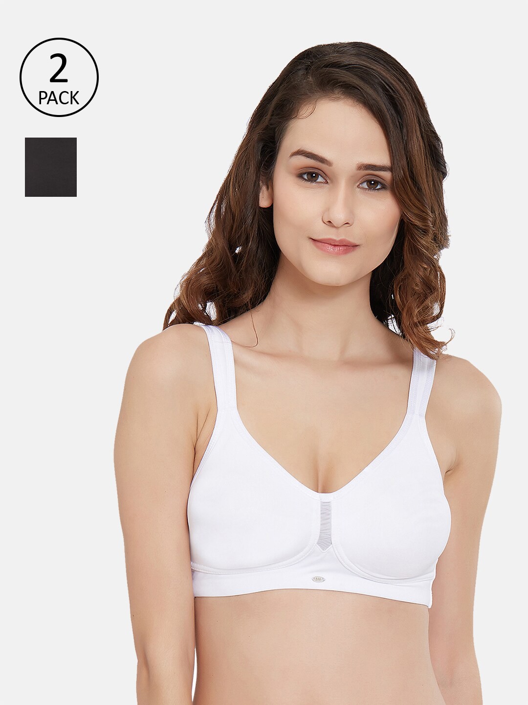 

Soie Pack Of 2 Non Padded Minimizer Bra, Black