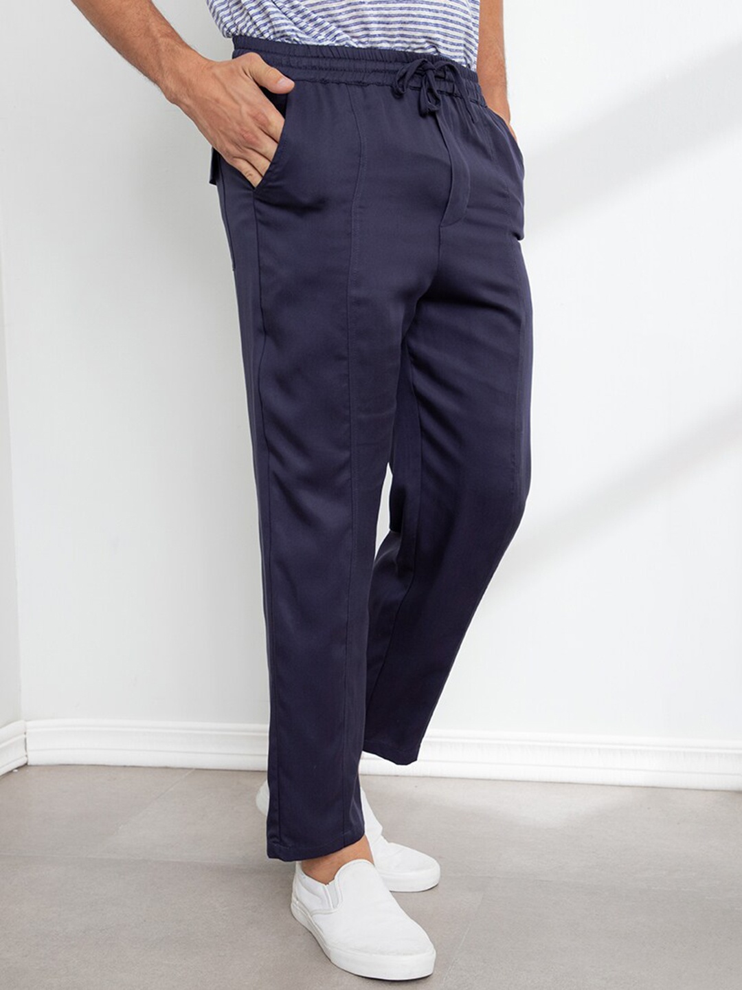 

ORIGIN BY ZALORA Men Navy Blue Track Pants