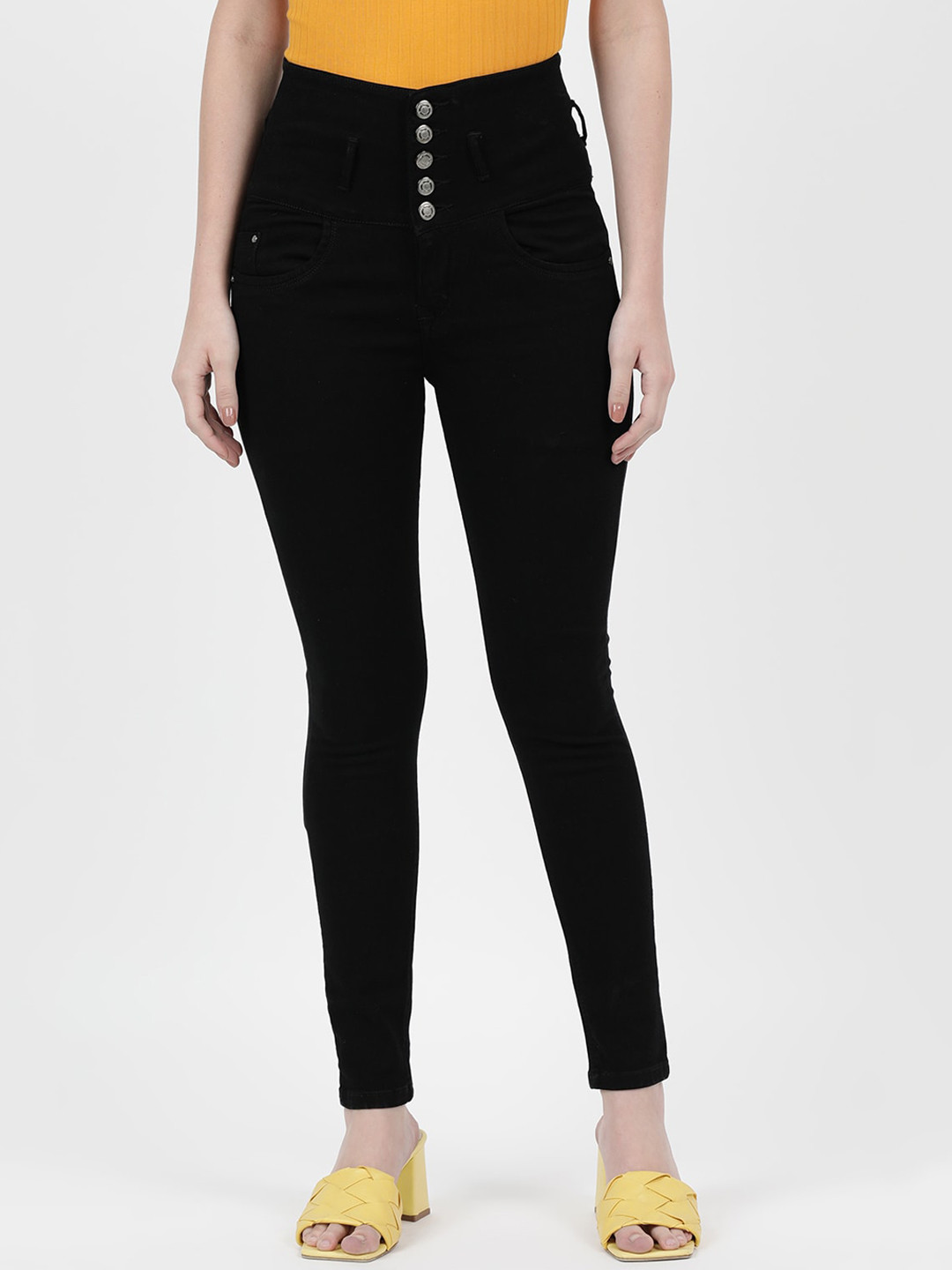 

V2 Value & Variety Women Black High Rise Slim Fit Jeans