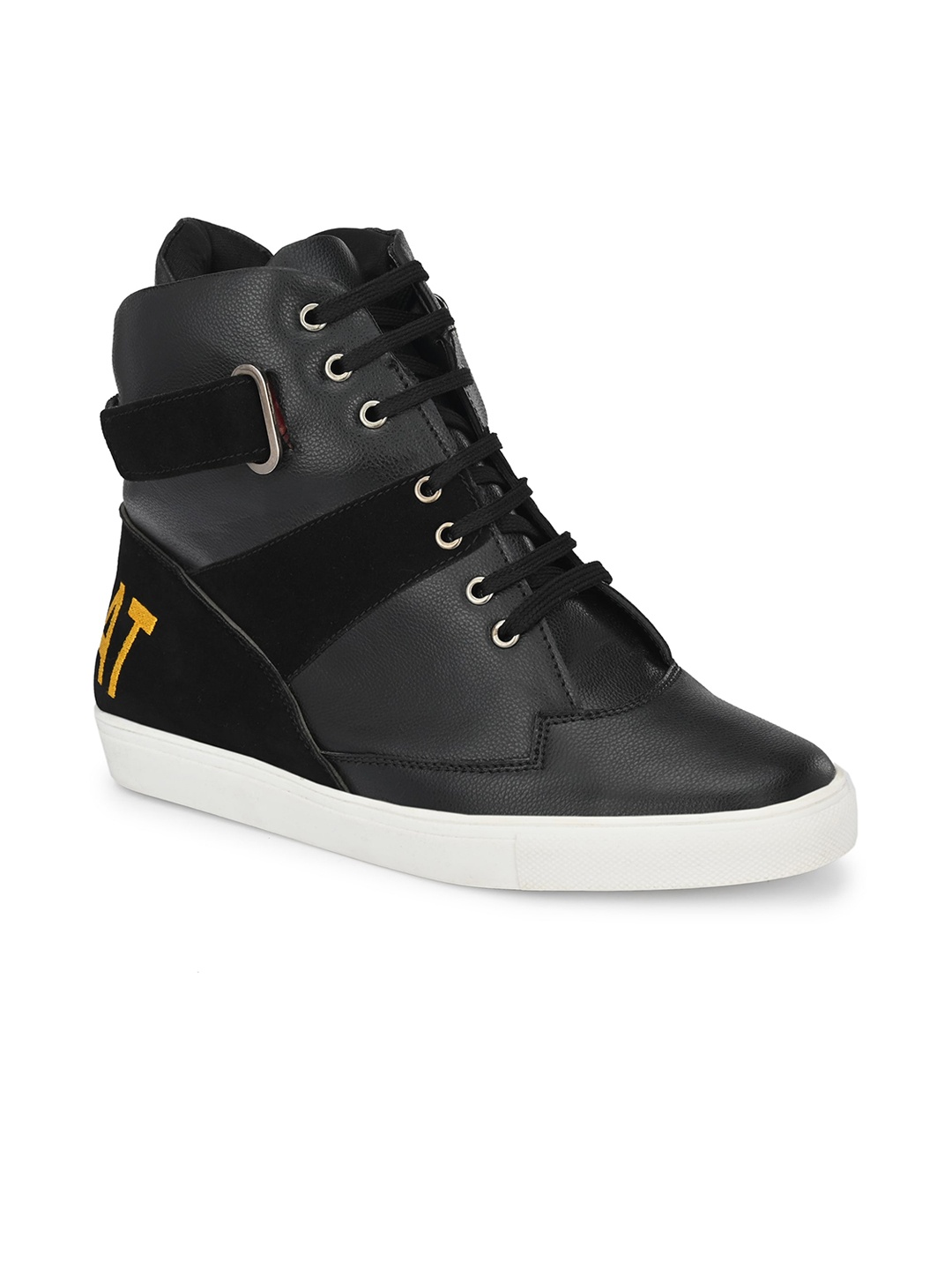 

KLEAT Men Black & Grey Colourblocked Mid-Top Sneakers