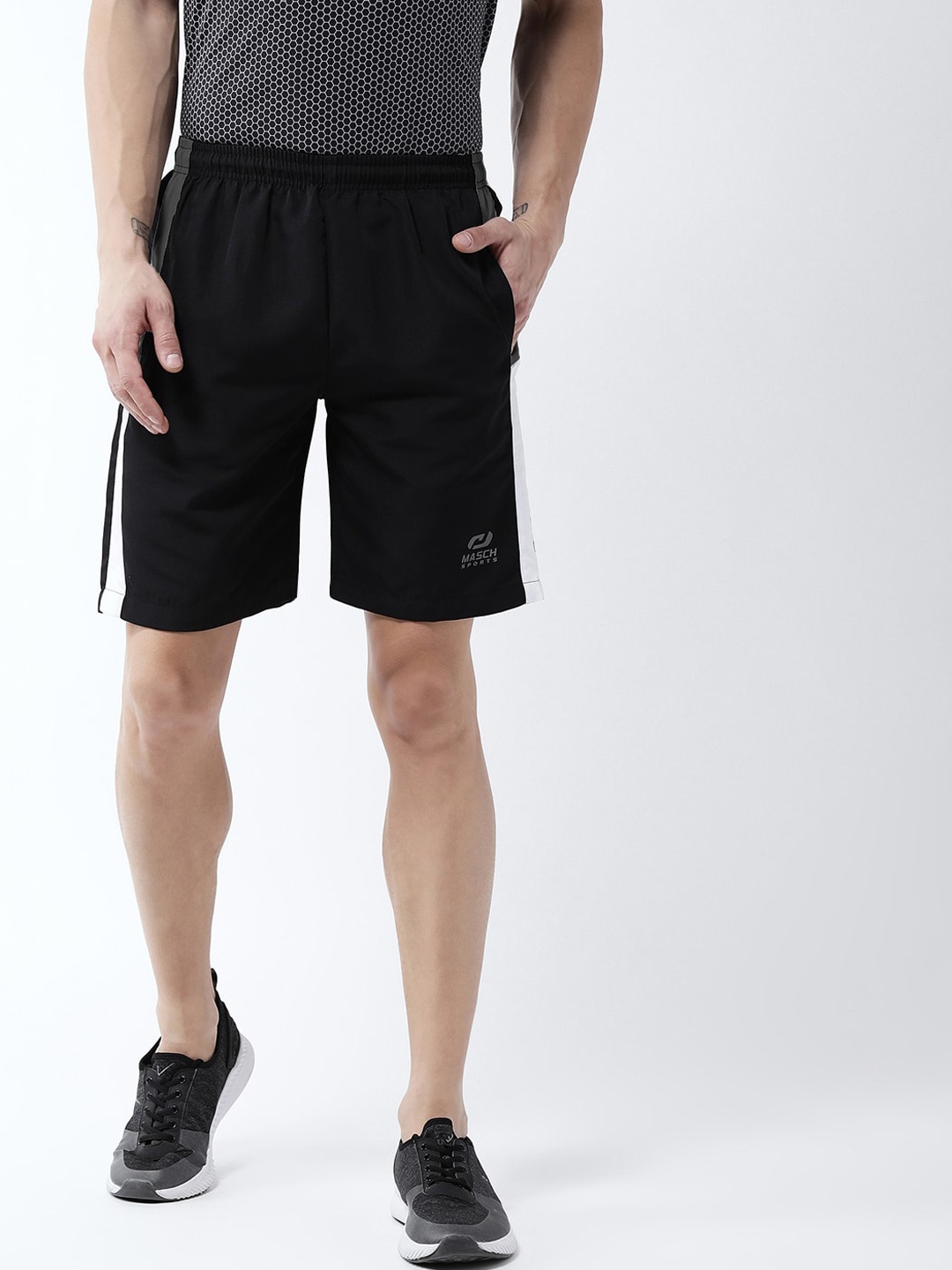 

Masch Sports Men Black Training or Gym Dri-Fit Sports Shorts