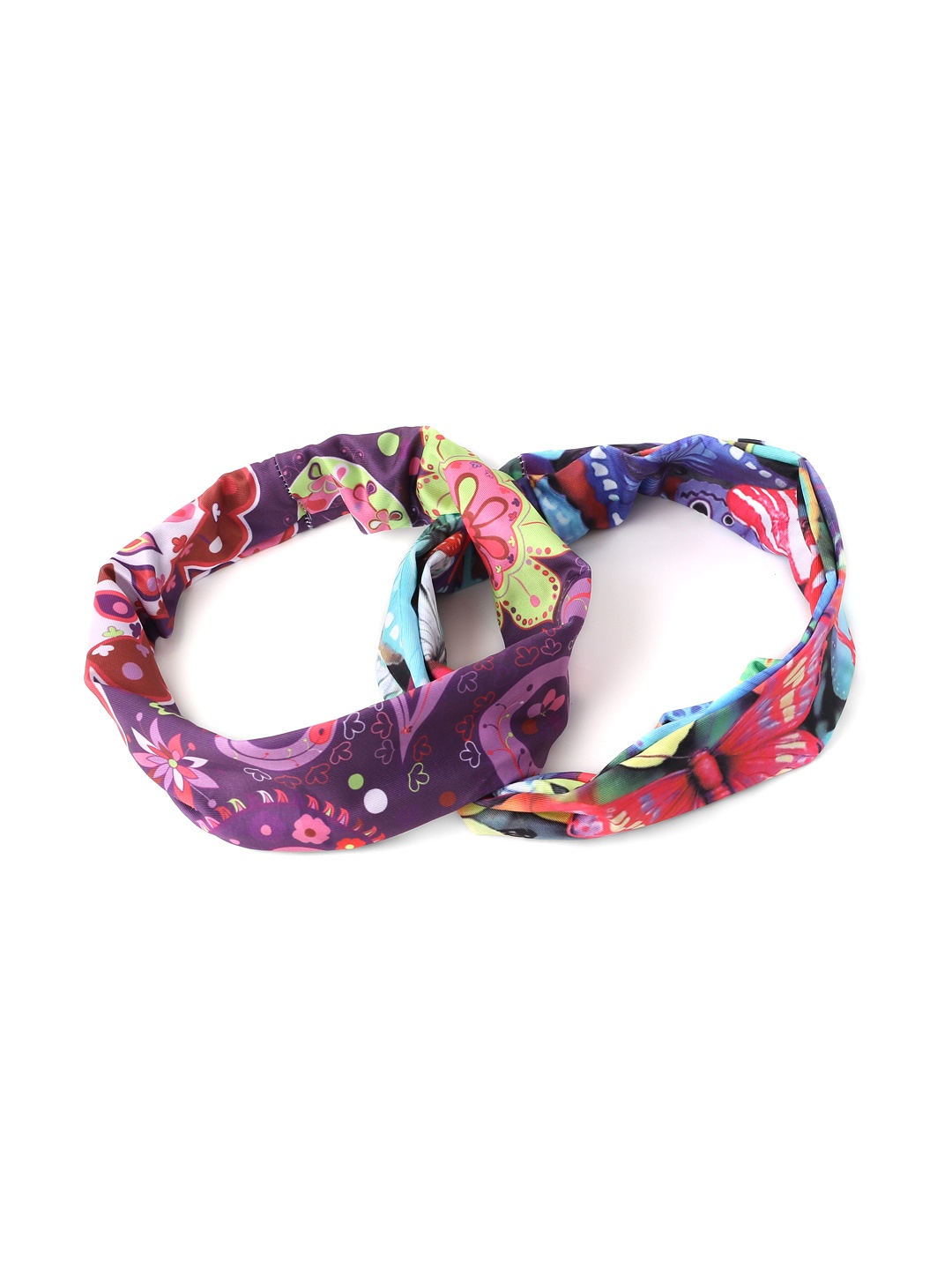 

Yellow Chimes Set Of 2 Girls Multicolored Printed Headband, Multi