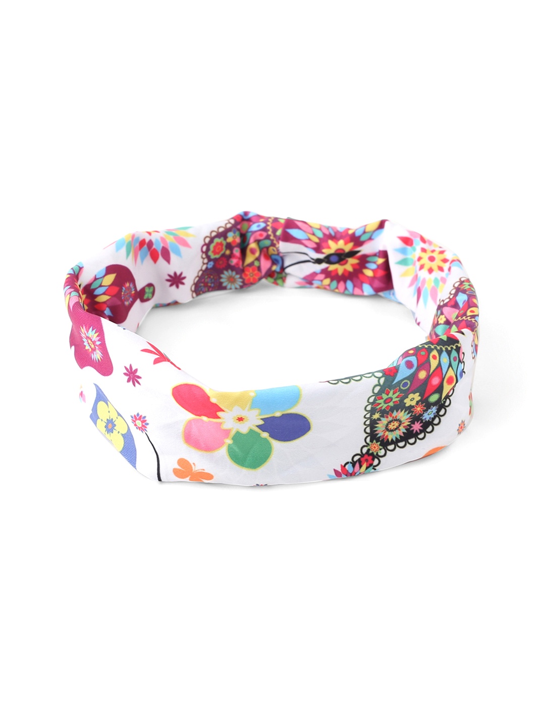 

Yellow Chimes Girls Multicoloured Intricate Print Headband, Multi