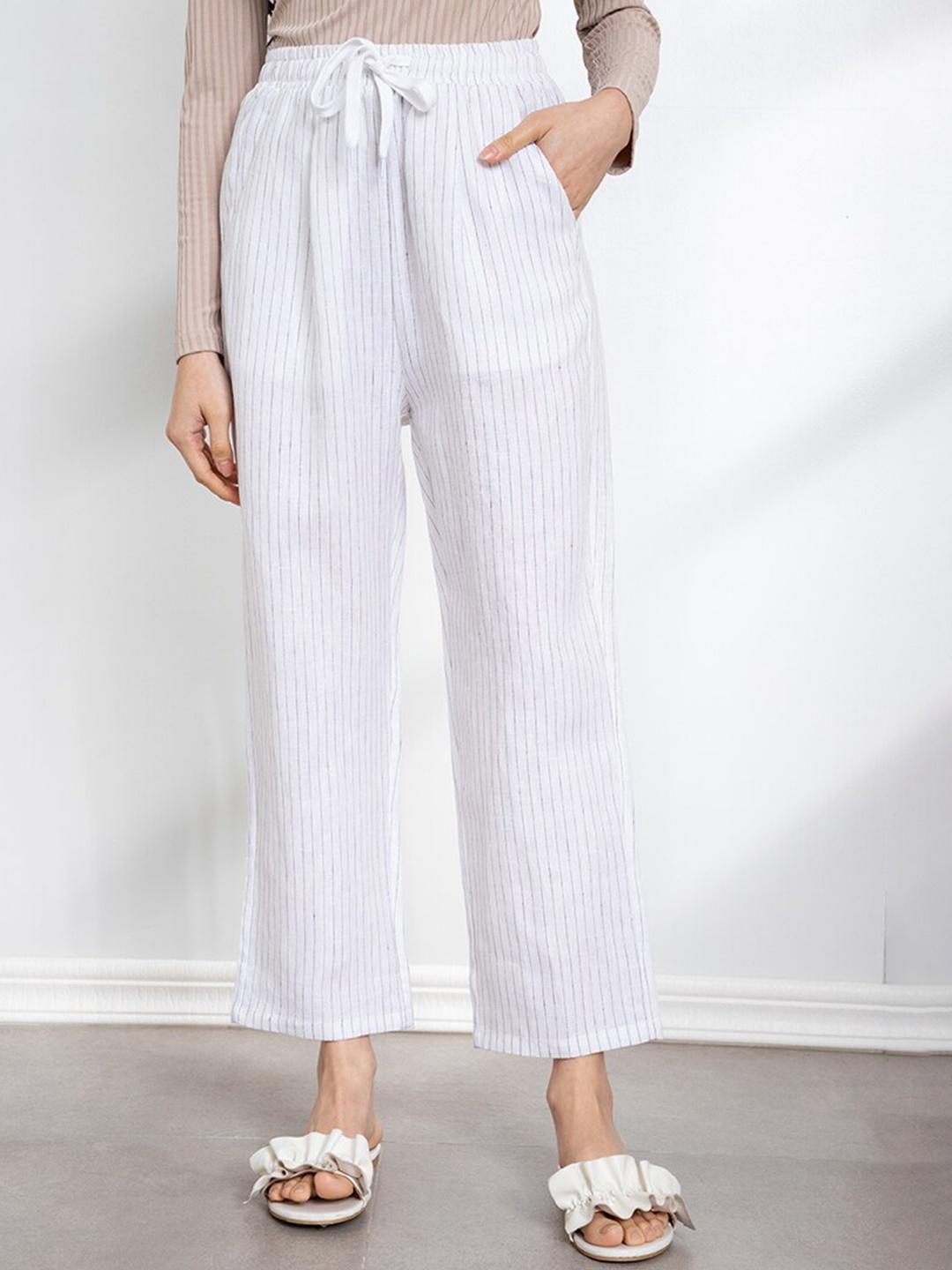

ORIGIN BY ZALORA Woman Multicoloured Striped Trousers, Multi