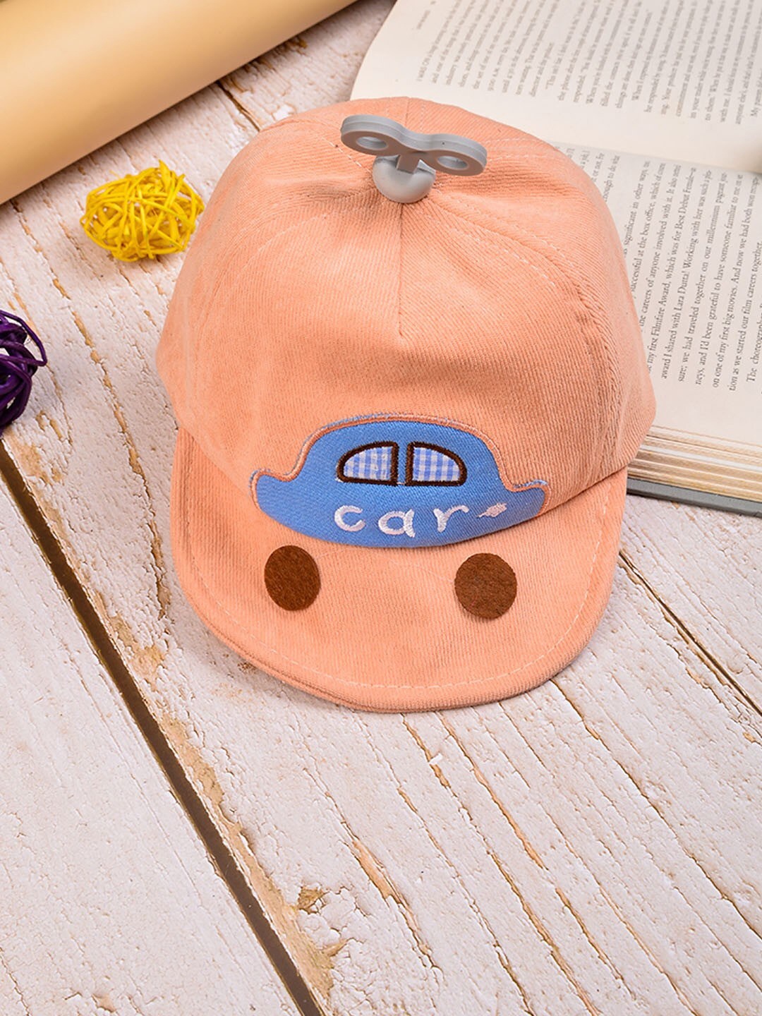 

POPLINS Unisex Kids Peach-Coloured & Blue Baseball Cap