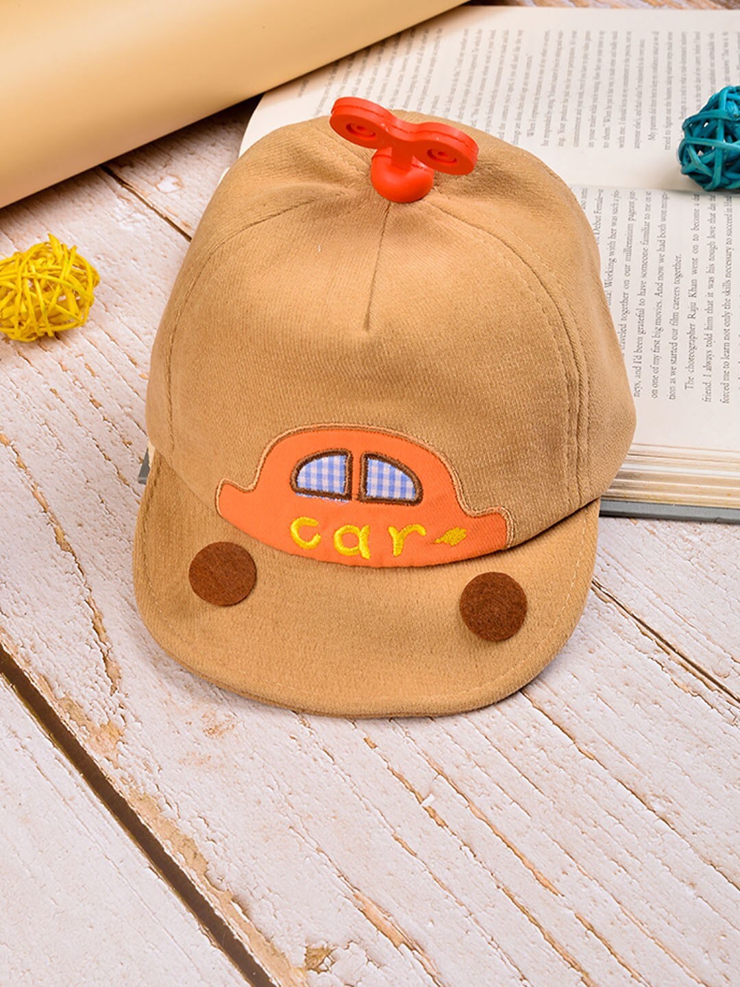 

POPLINS Unisex Kids Brown & Orange Car Baseball Cap