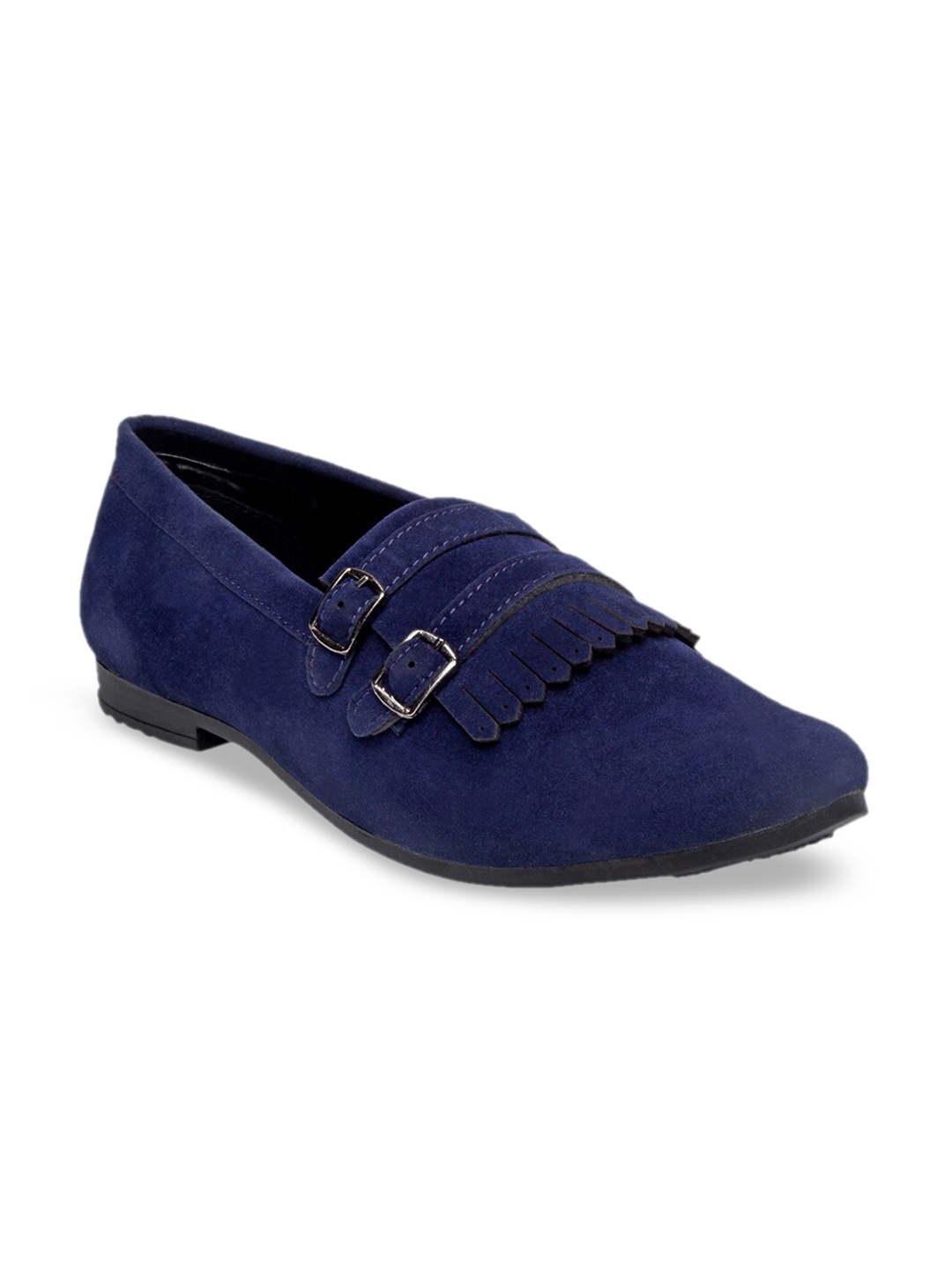 

TREEMODA Men Navy Blue Double Strap Monks