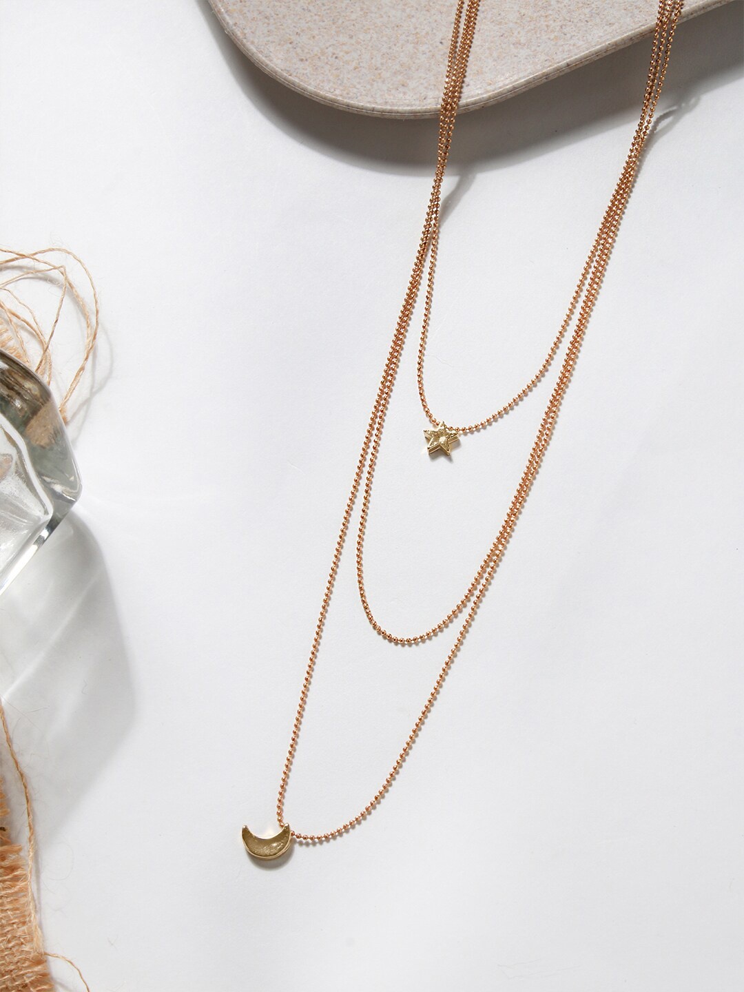 

ToniQ Gold-Toned Gold-Plated Layered Necklace