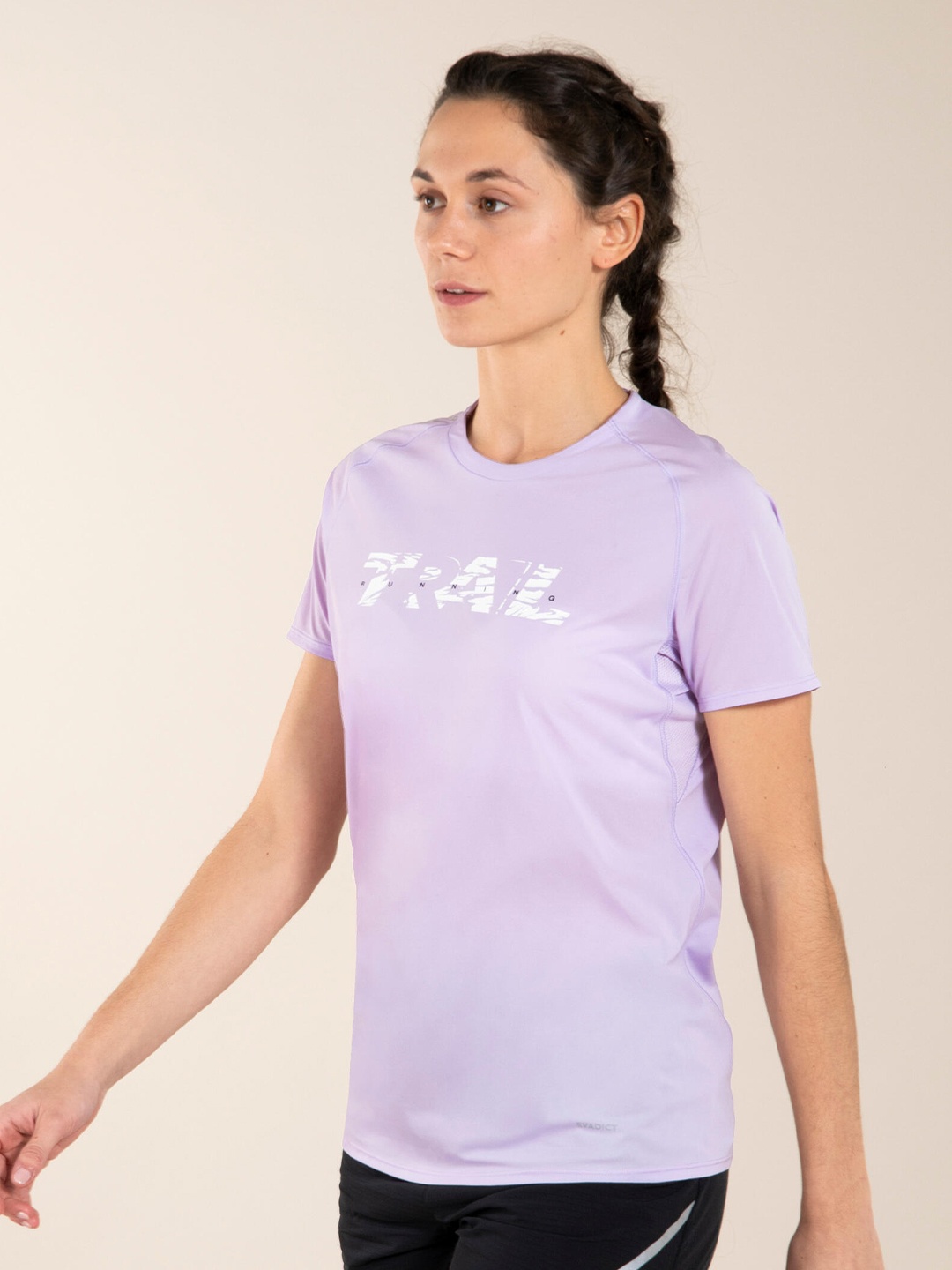

EVADICT By Decathlon Women Lavender Typography Printed Running T-shirt