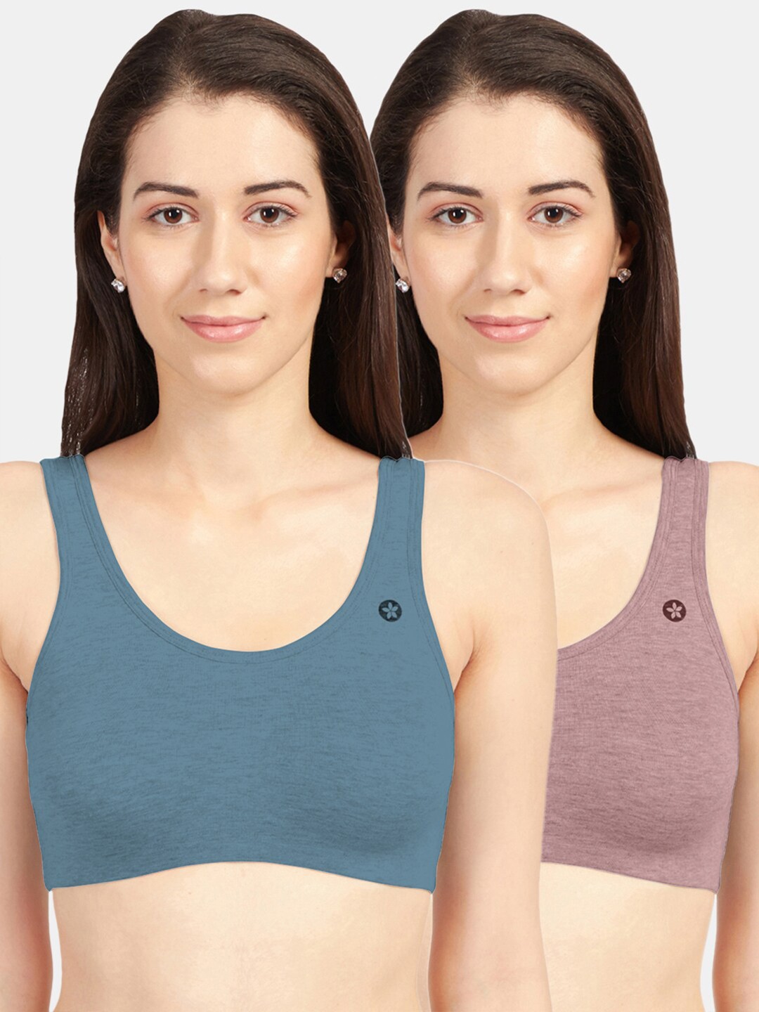 

Sonari Grey & Pink Set of 2 Solid Non-Padded Cami Bra