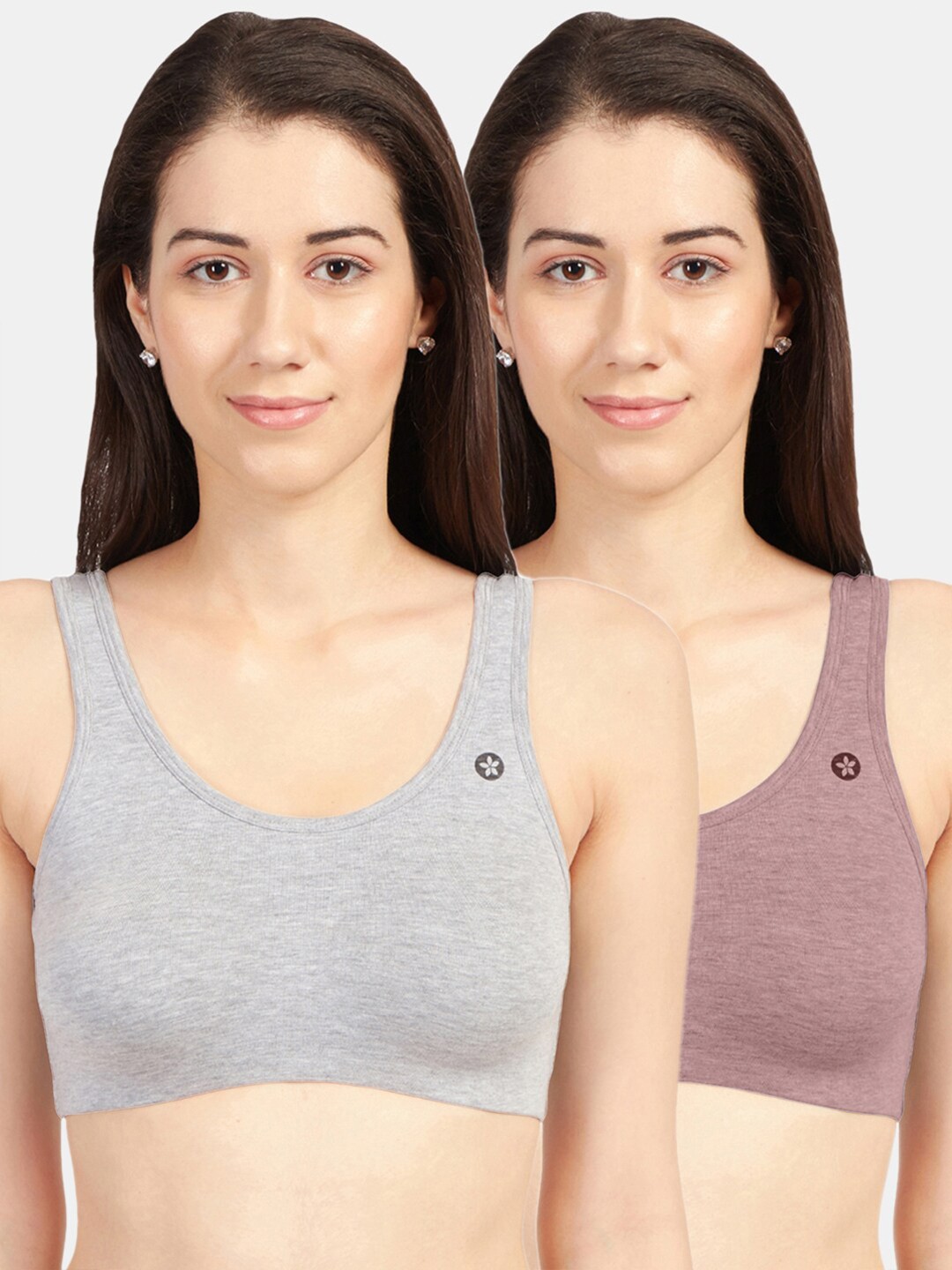 

Sonari Grey & Pink Non Padded Non Wired Full Coverage Bra