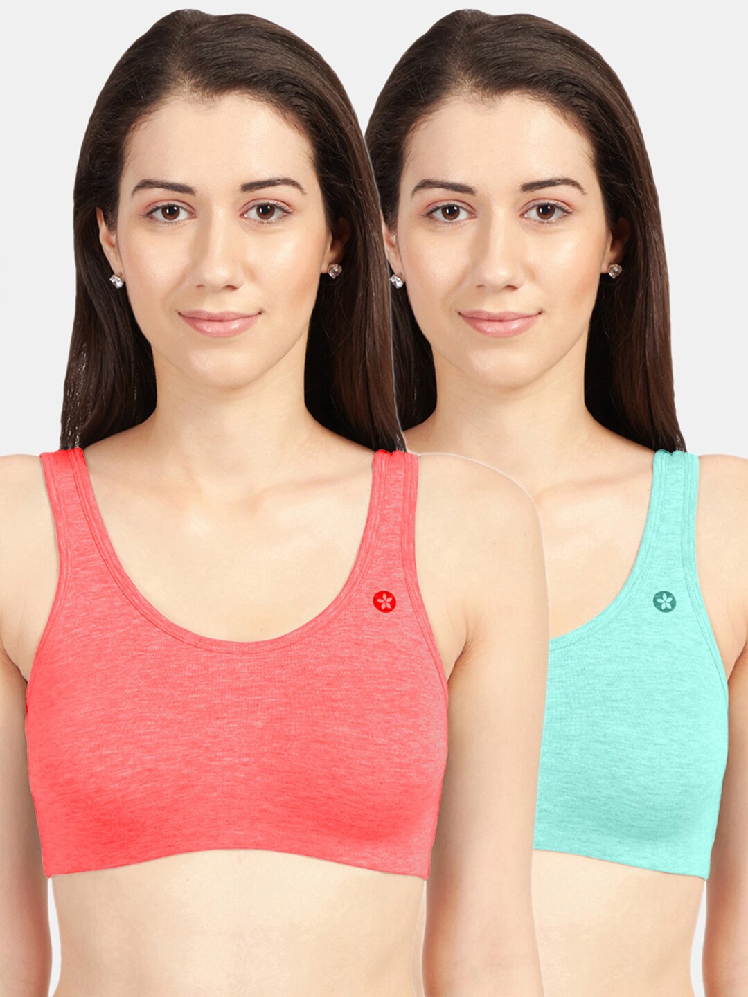 

Sonari Pack of 2 Red & Green Non Padded Cami Bra