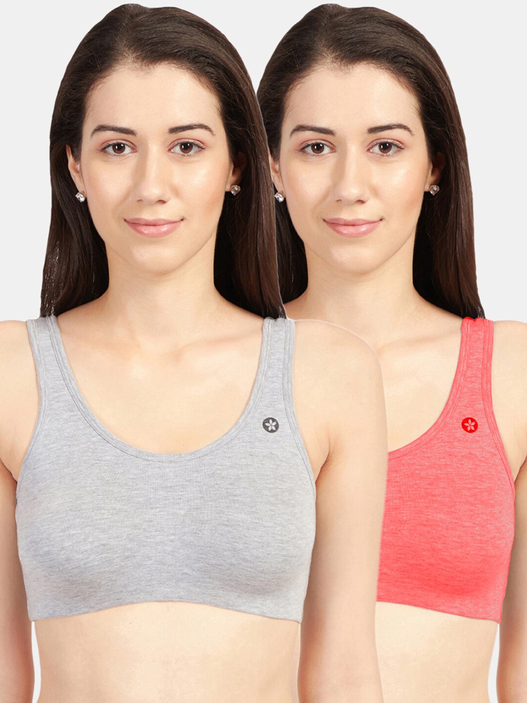 

Sonari Grey & Red Non Padded Non Wired Full Coverage Bra