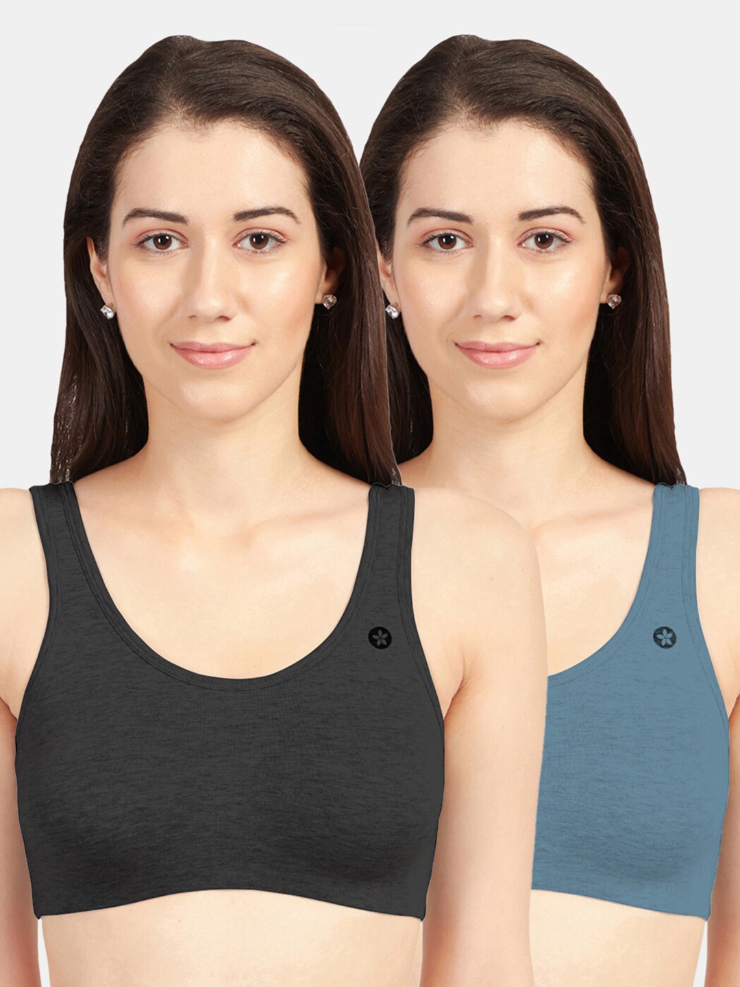 

Sonari Black & Grey Set of 2 Solid Non-Padded Cami Bra