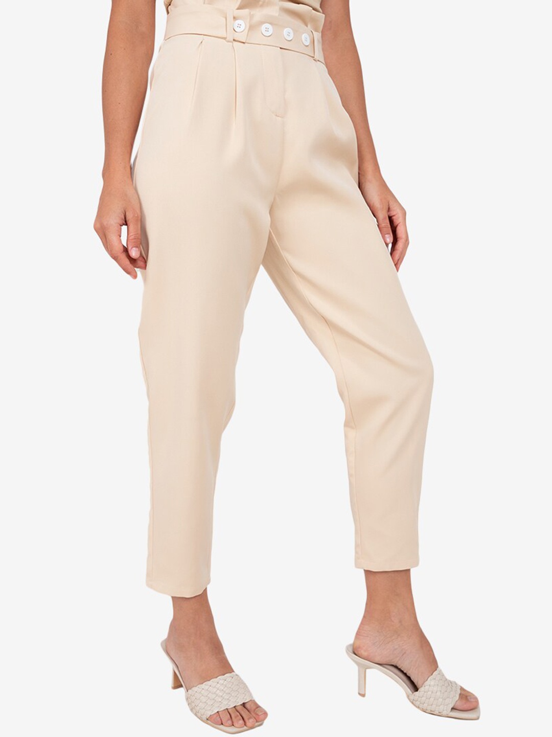

ZALORA WORK Women Beige Solid Lounge Pants