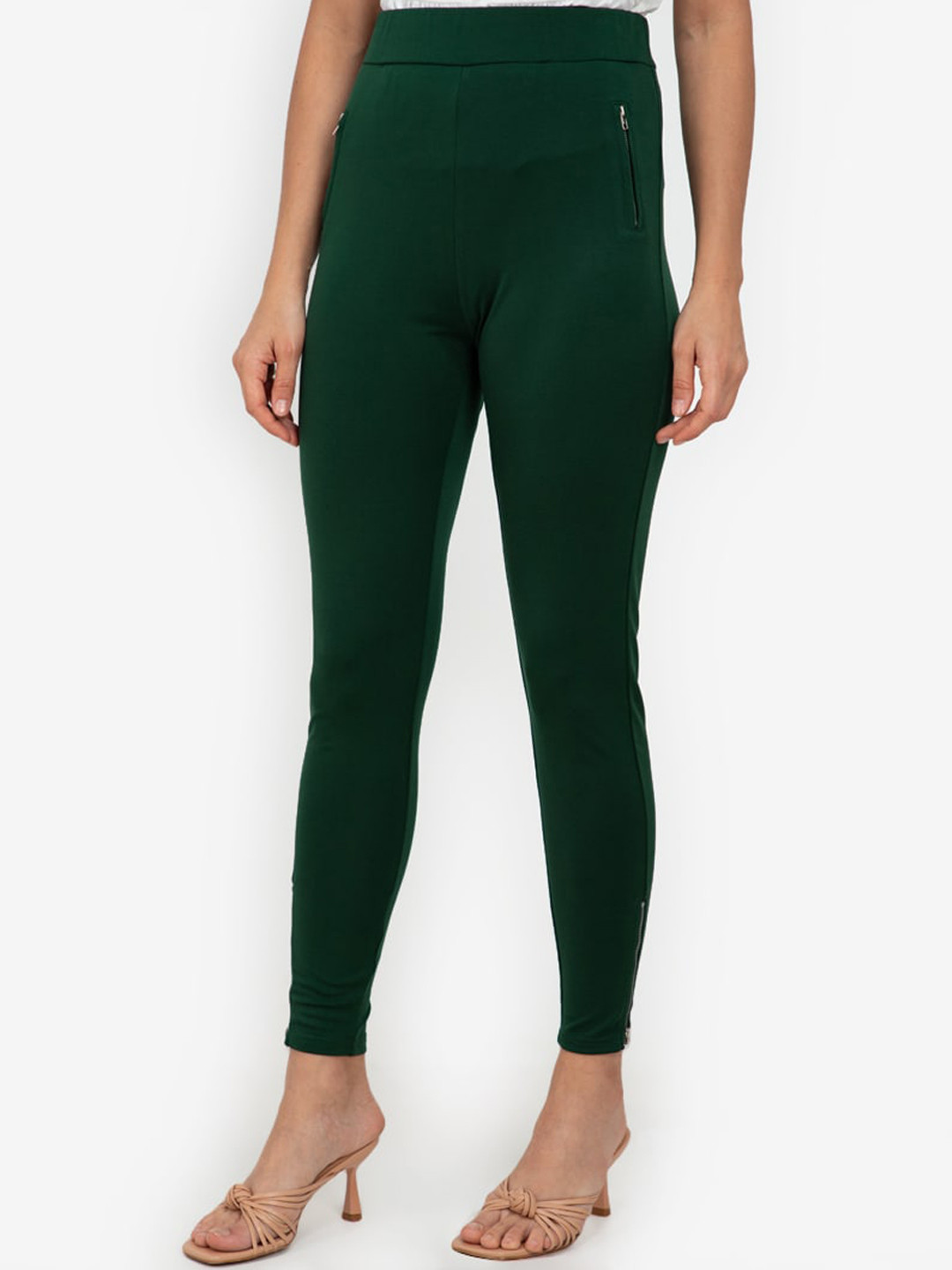 

ZALORA WORK Women Green Solid Lounge Pants