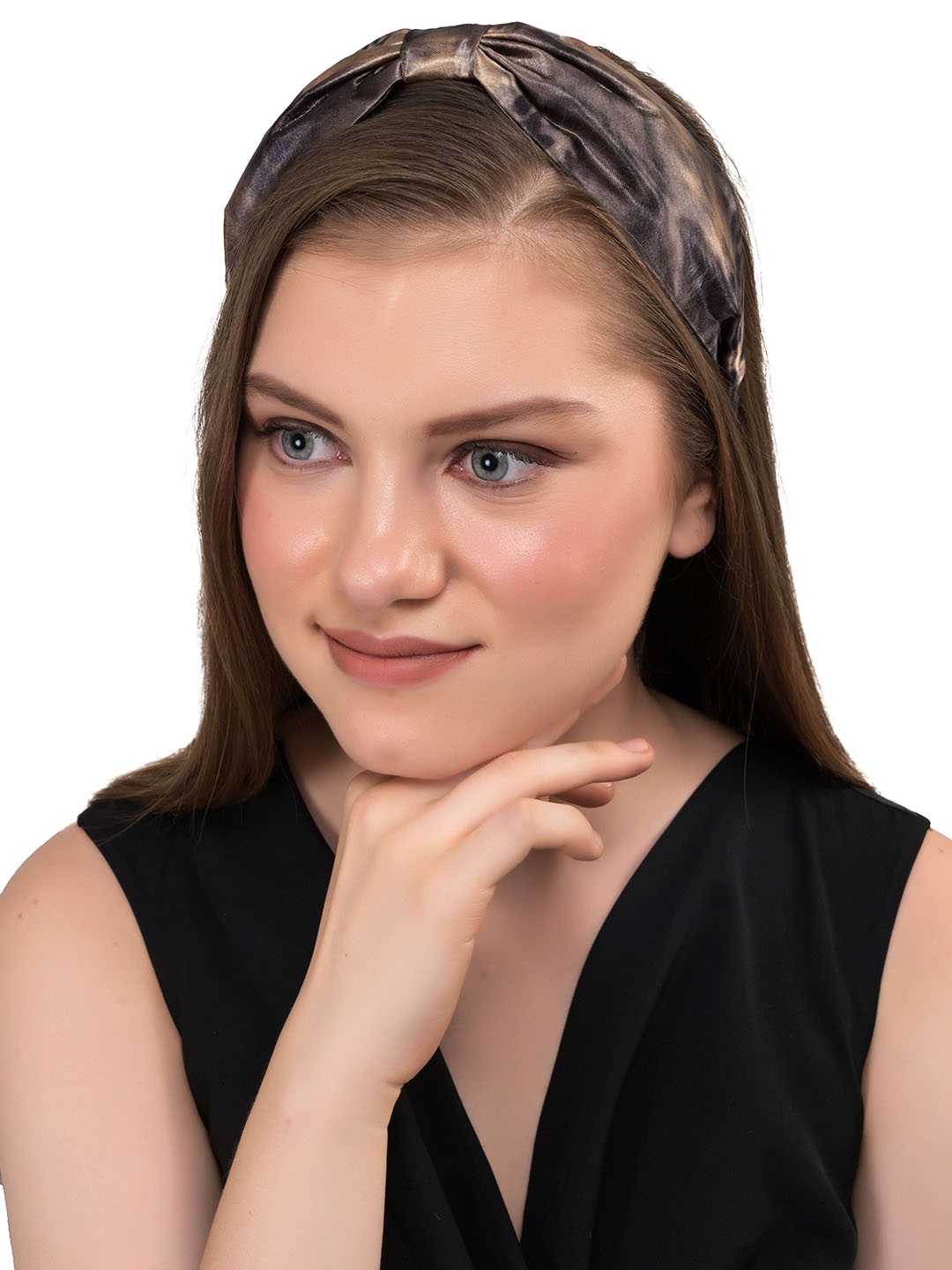 

BuckleUp Women Brown Printed Hairband