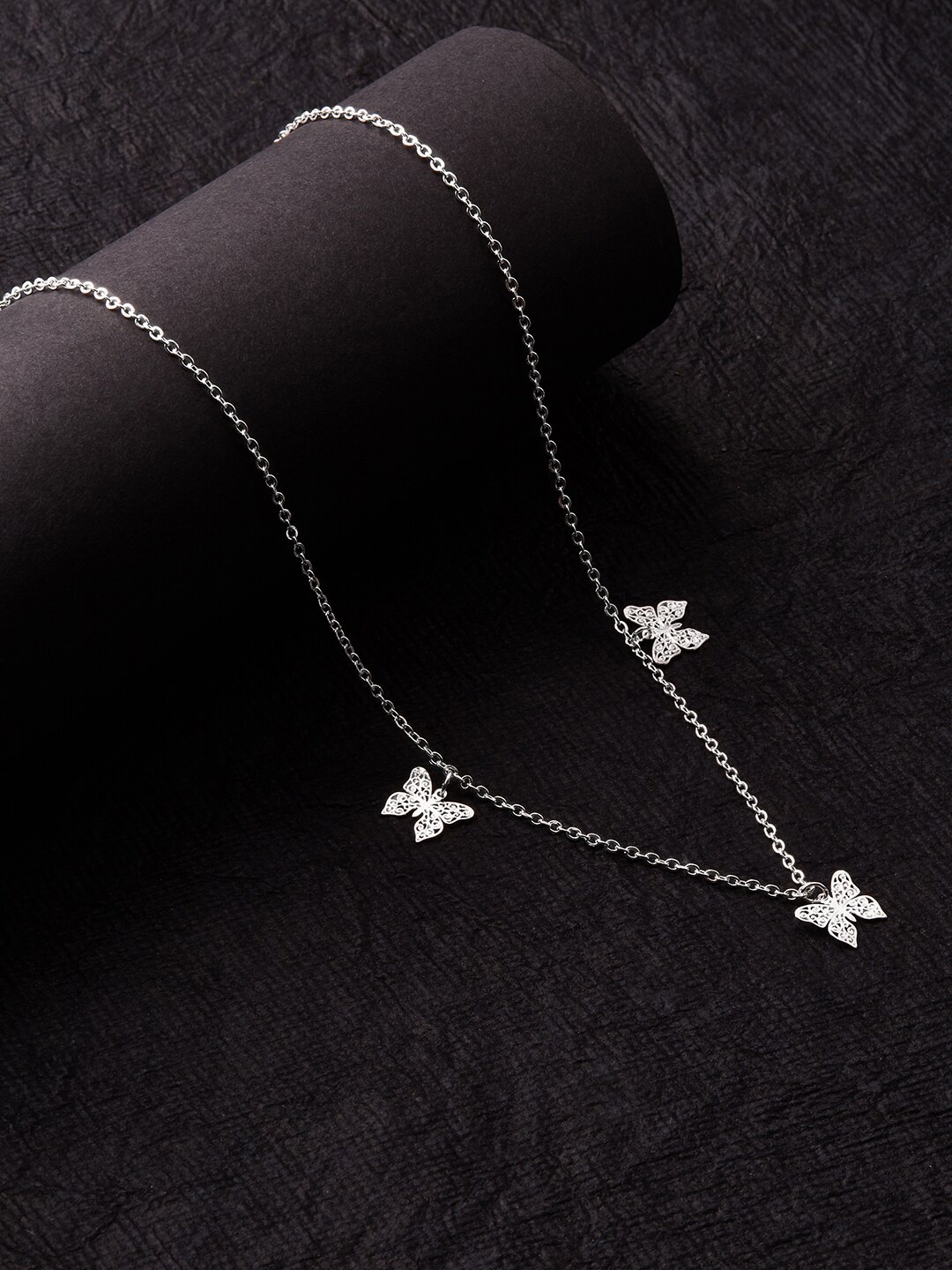 

Accessorize London Women Silver-Toned Butterfly Charms Necklace