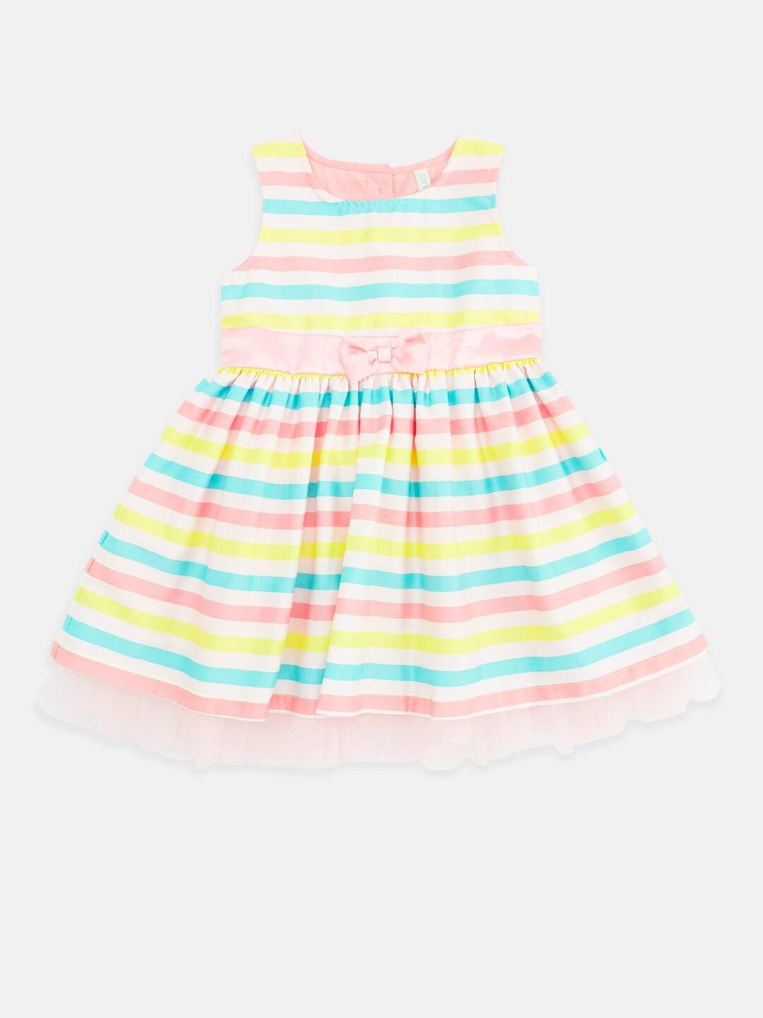 

Pantaloons Baby Multicoloured Striped Fit & Flare Cotton Dress, Multi