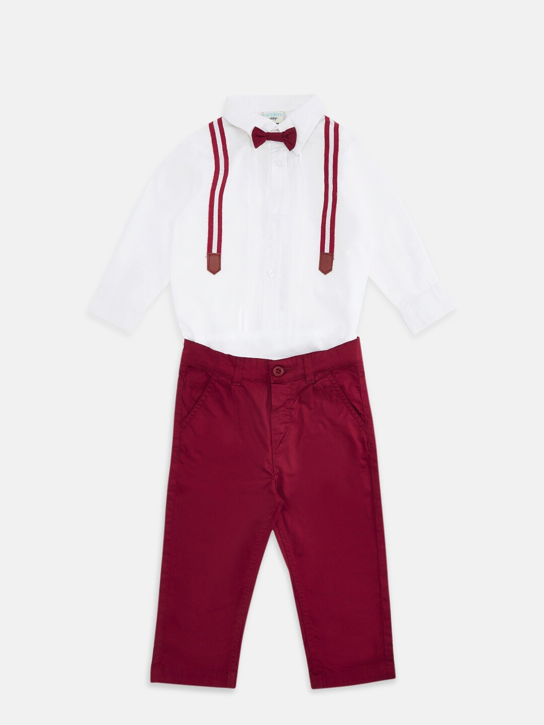 

Pantaloons Baby Boys Maroon T-shirt with Trousers
