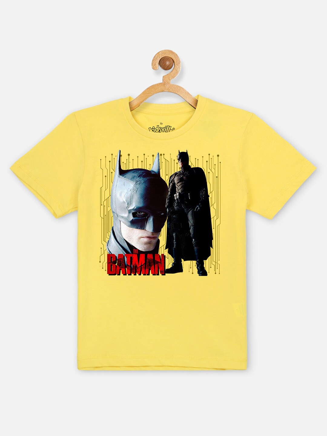 

Kids Ville Boys Yellow Batman Printed T-shirt