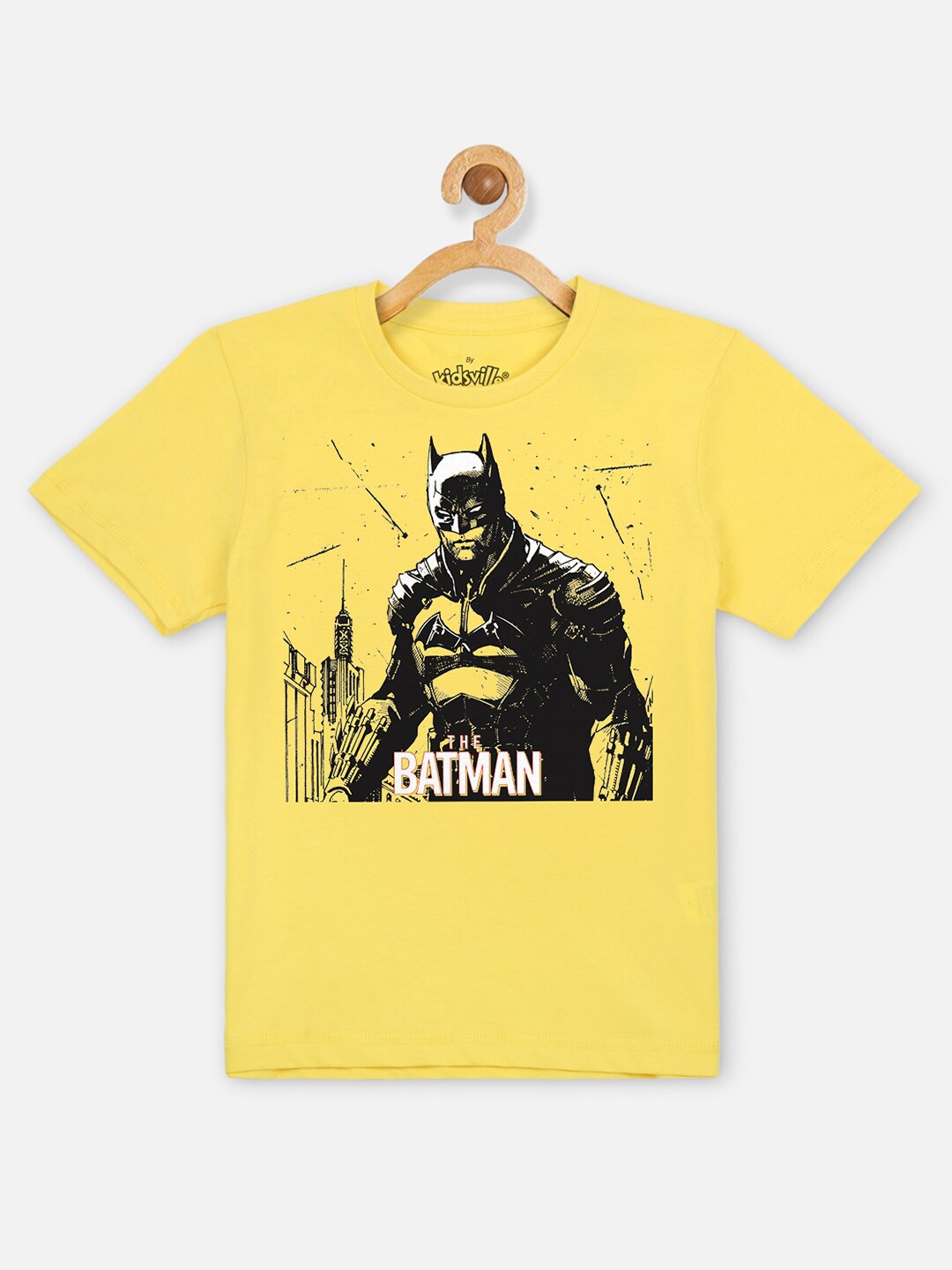 

Kids Ville Boys Yellow Batman Printed T-shirt