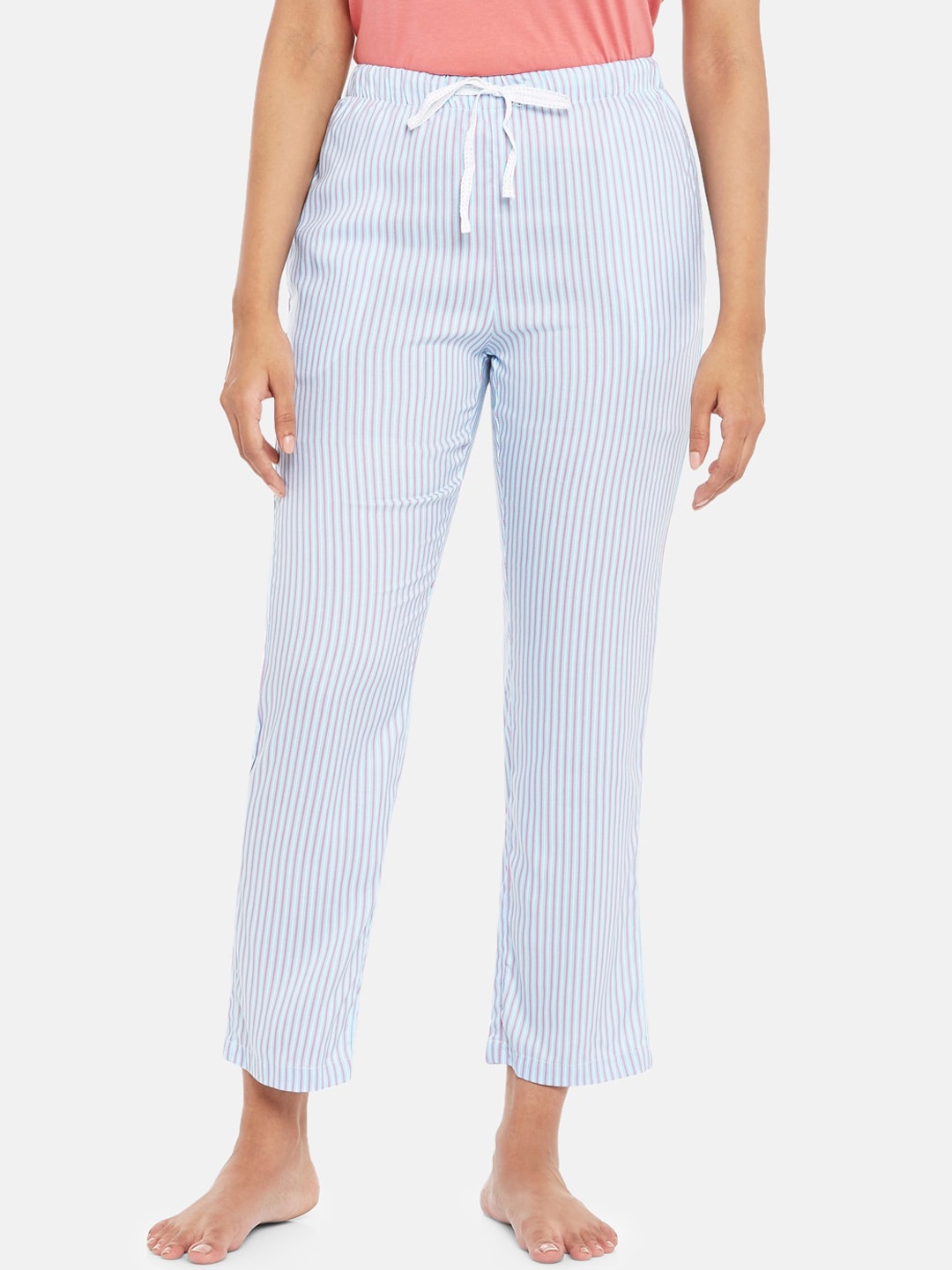 

Dreamz by Pantaloons Women White Striped Lounge Pants