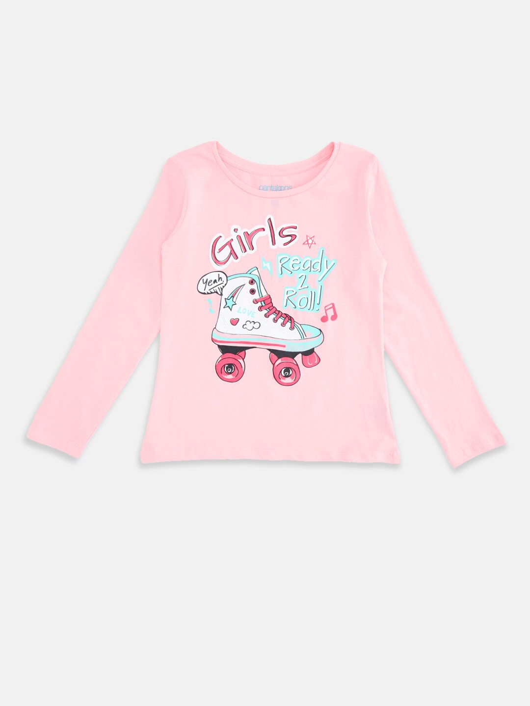 

Pantaloons Junior Girls Pink Typography Printed T-shirt