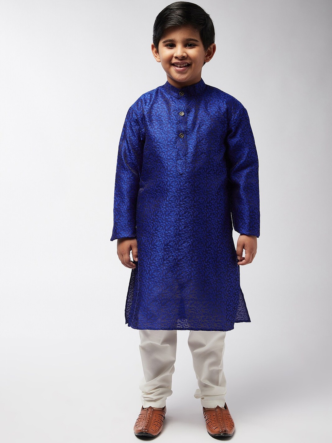 

SOJANYA Boys Blue Kurta with Churidar