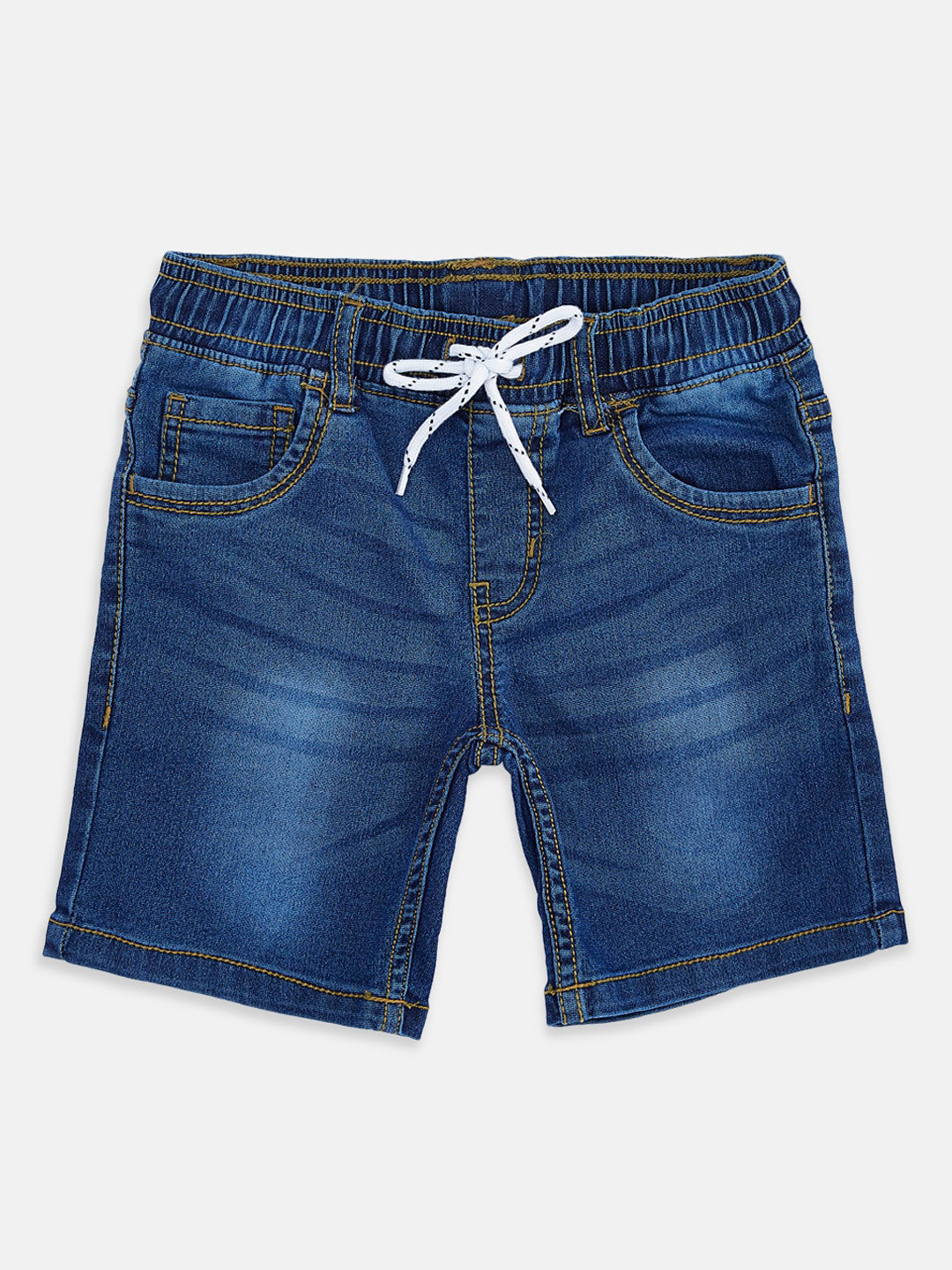 

Pantaloons Junior Boys Navy Blue Washed Denim Shorts