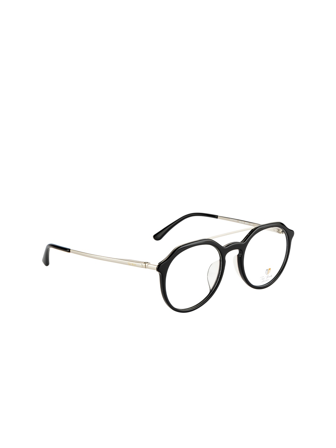 

Ted Smith Unisex Black & Silver-Toned Full Rim Aviator Frames