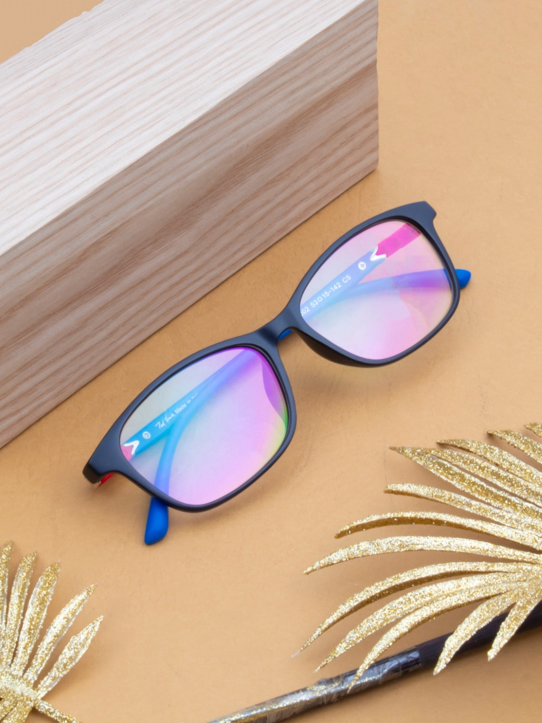 

Ted Smith Unisex Black & Blue Full Rim Wayfarer Frames Eyeglasses