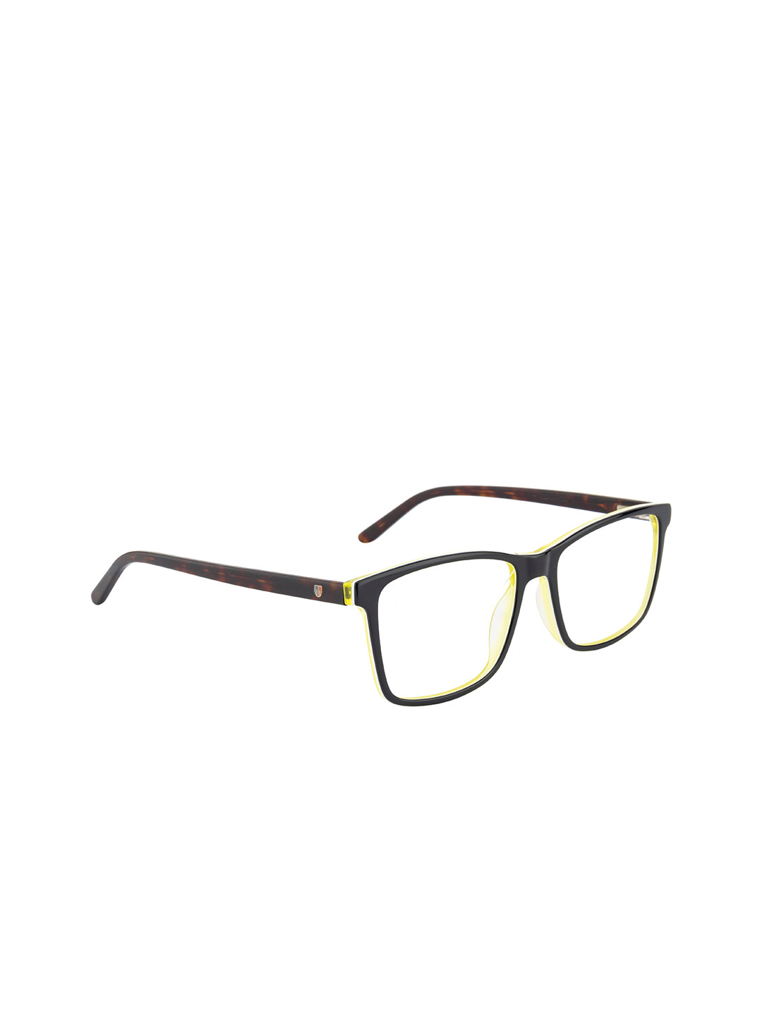 

Ted Smith Unisex Black & Yellow Full Rim Square Frames