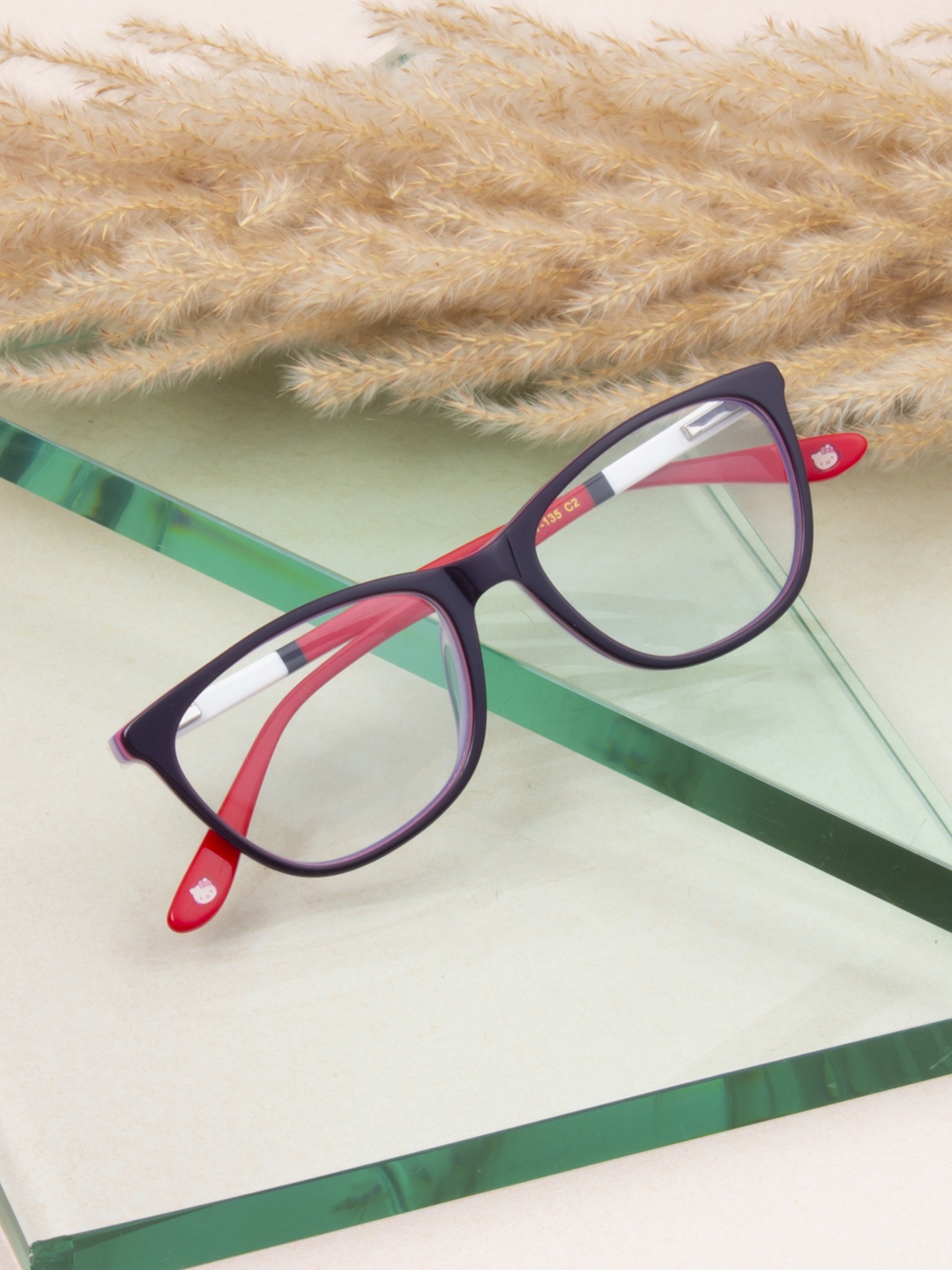 

Ted Smith Women Purple & Red Full Rim Square Frames Eyeglasses