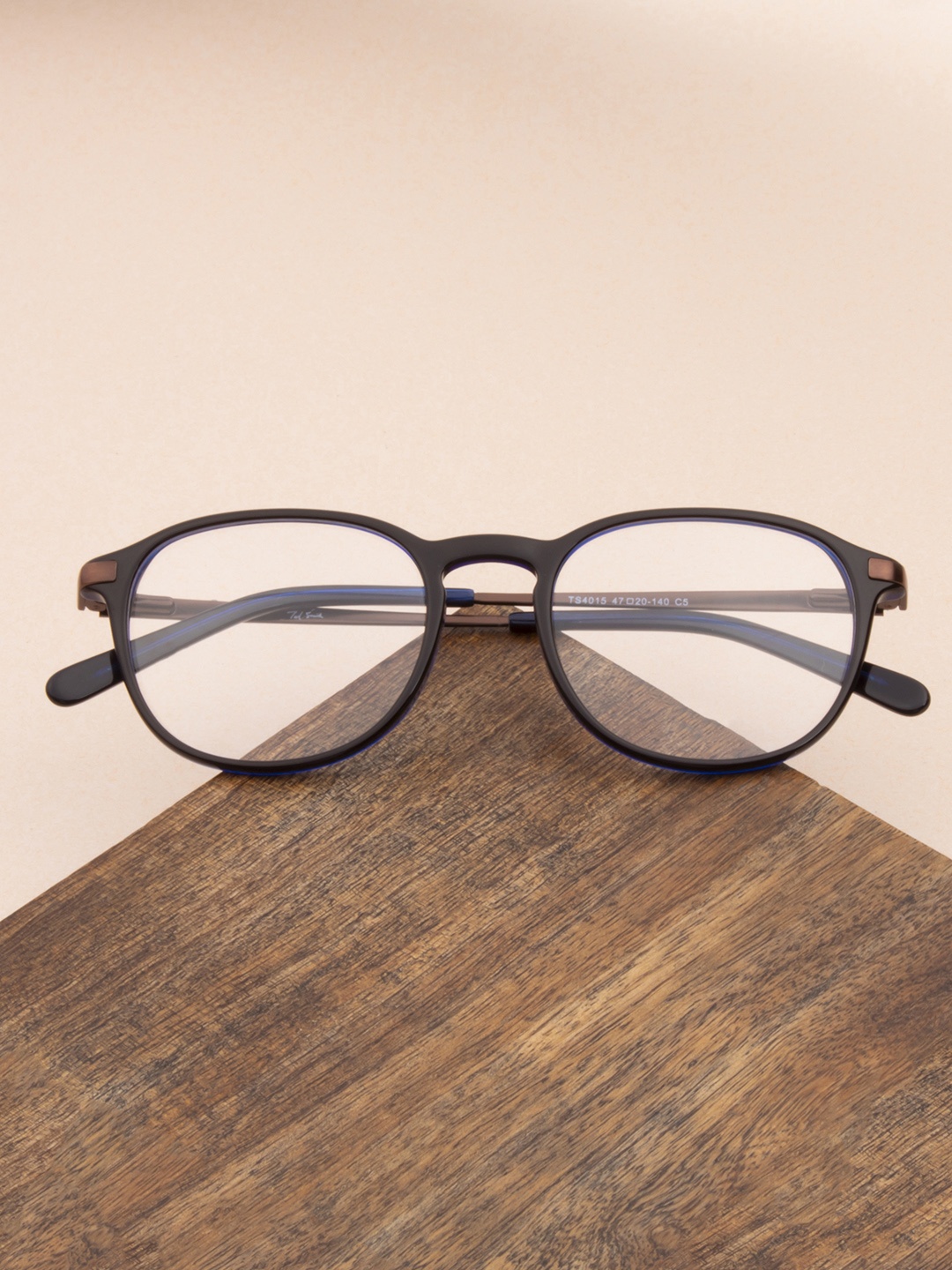 

Ted Smith Unisex Blue & Black Full Rim Round Frames Eyeglasses