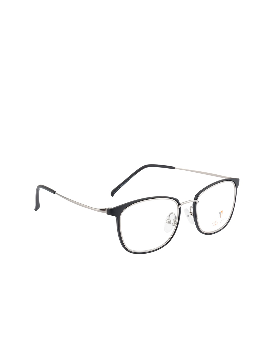 

Ted Smith Unisex Black & Silver-Toned Full Rim Rectangle Frames Eyeglasses