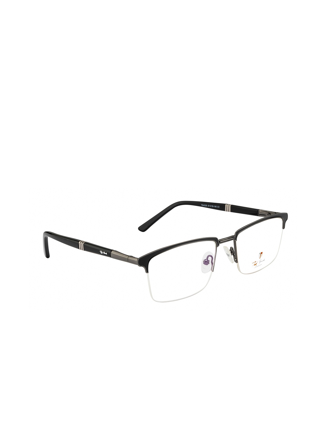 

Ted Smith Unisex Grey & Black Half Rim Wayfarer Frames