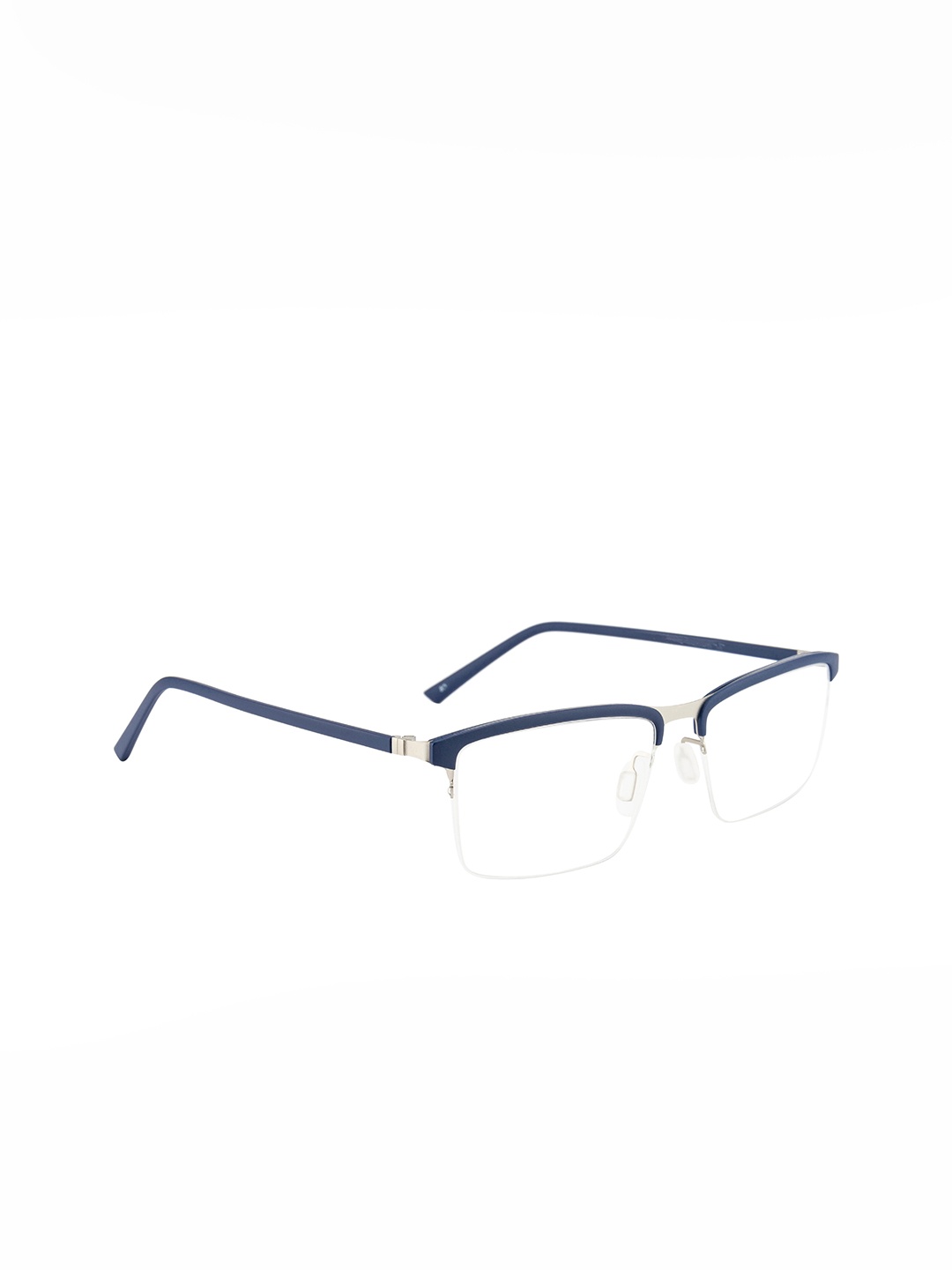 

Ted Smith Unisex Blue & Silver-Toned Half Rim Rectangle Frames