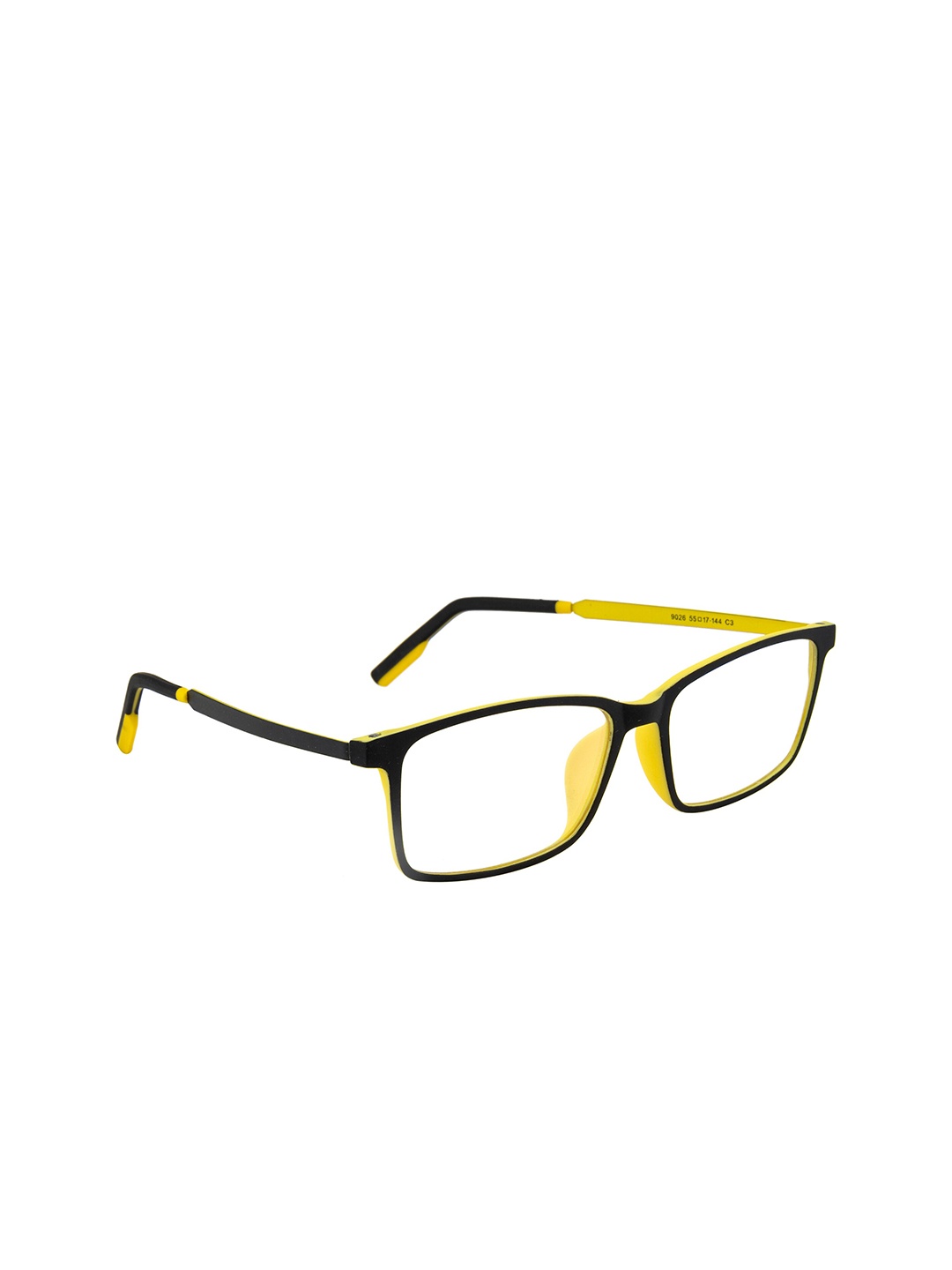 

Ted Smith Unisex Black & Yellow Full Rim Rectangle Frames TSL-9026_C3