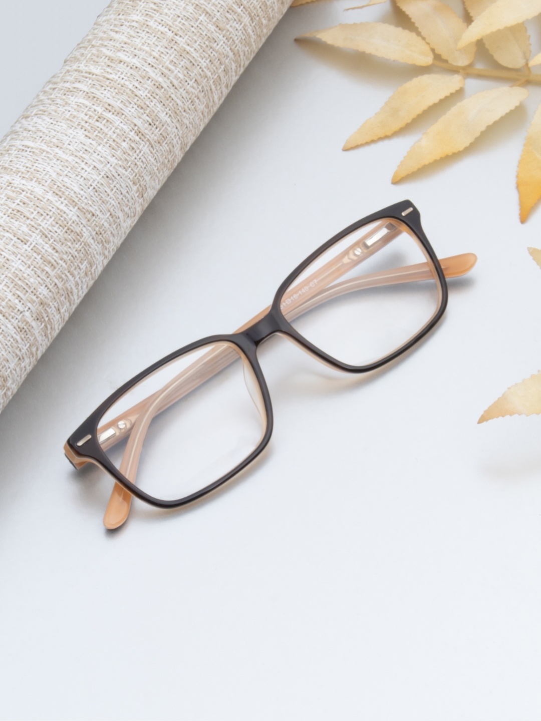 

Ted Smith Unisex Brown & Orange Full Rim Wayfarer Frames Eyeglasses