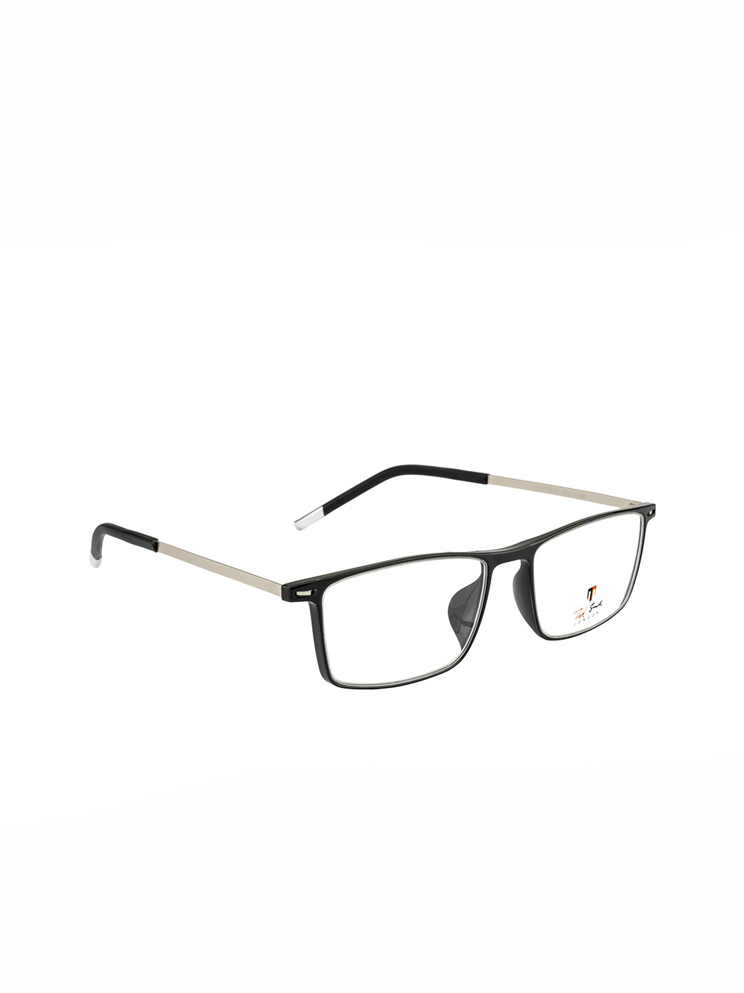 

Ted Smith Unisex Black & Silver-Toned Full Rim Wayfarer Frames Eyeglasses