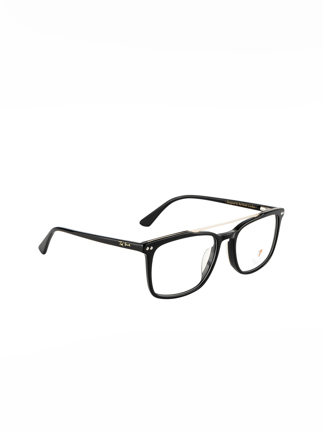

Ted Smith Unisex Transparent & Black Full Rim Aviator Frames