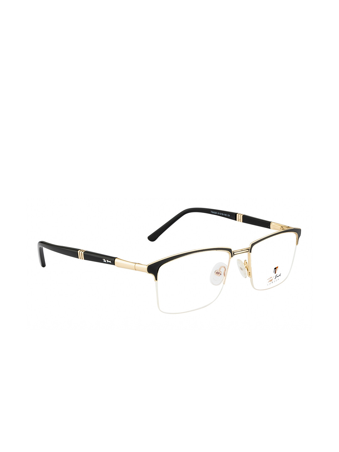 

Ted Smith Unisex Gold-Toned & Black Full Rim Rectangle Frames